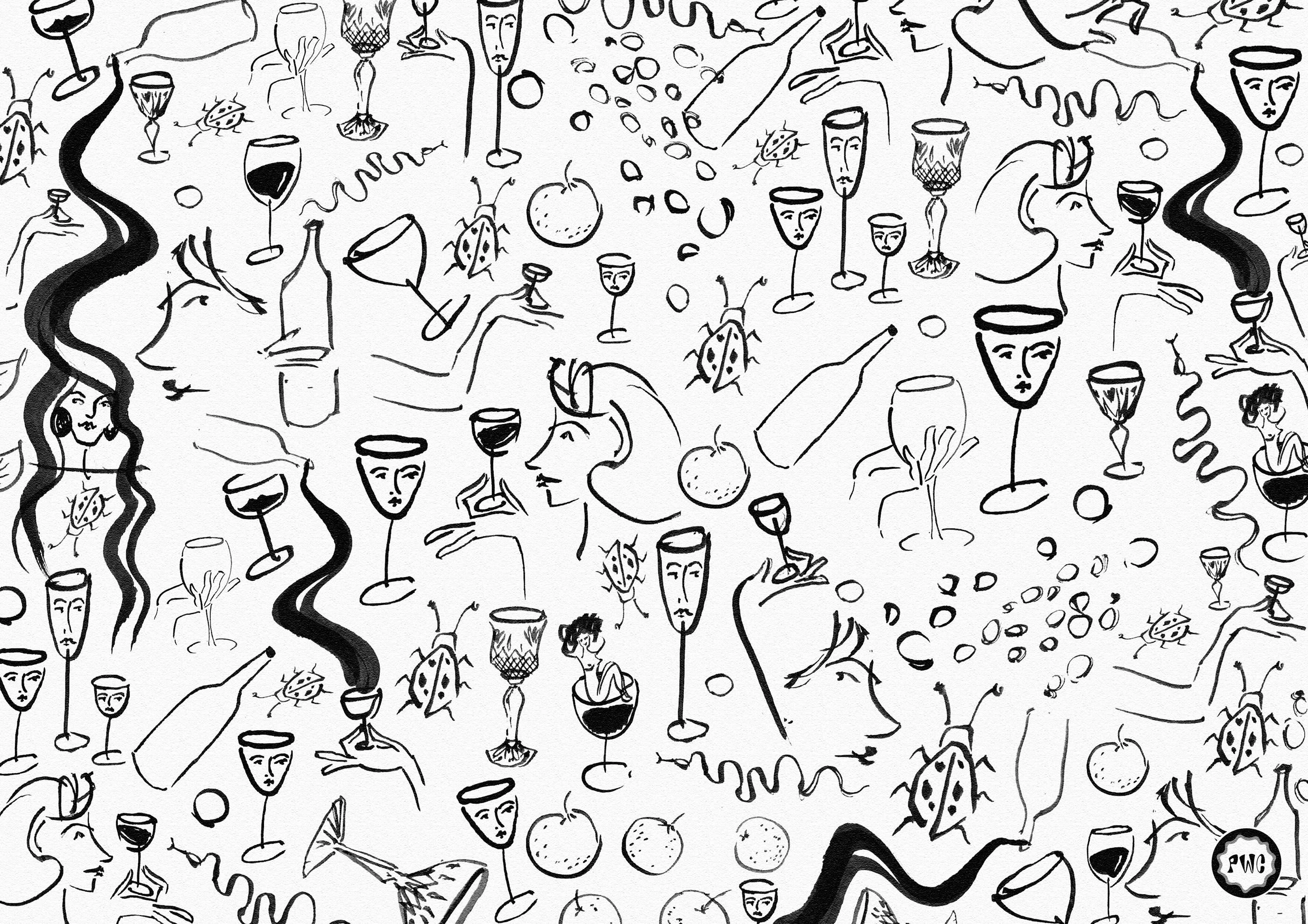 Illustrations for a wine tasting brand