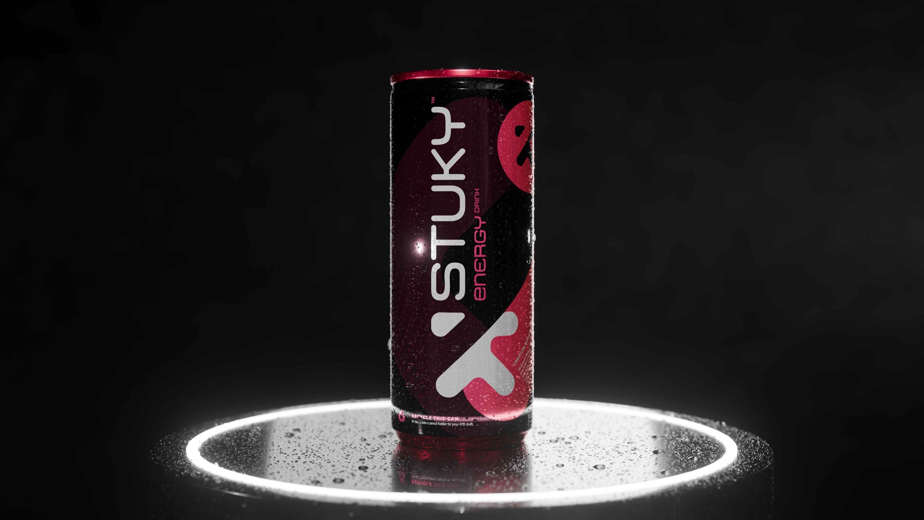 Stukt 3D Render Preview | Energy Drink | Black Red