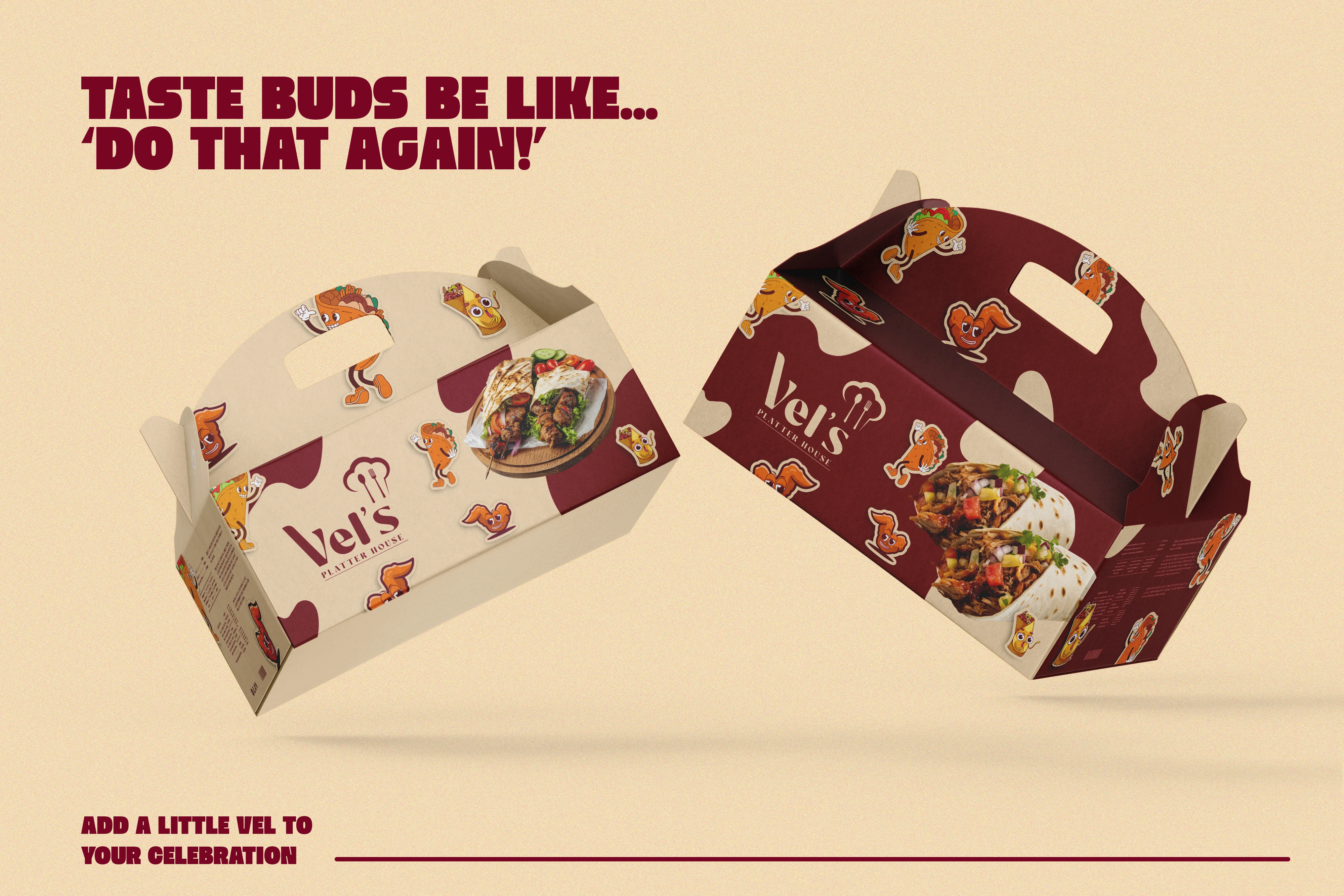 Vel's Platter House Package Mockups