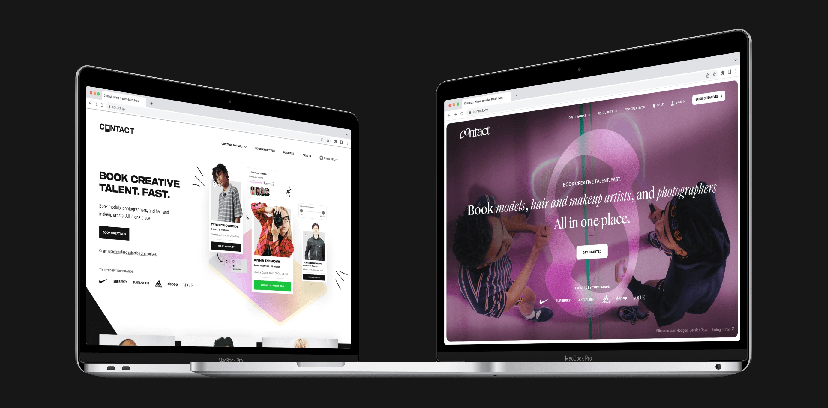 Landing page, before and after