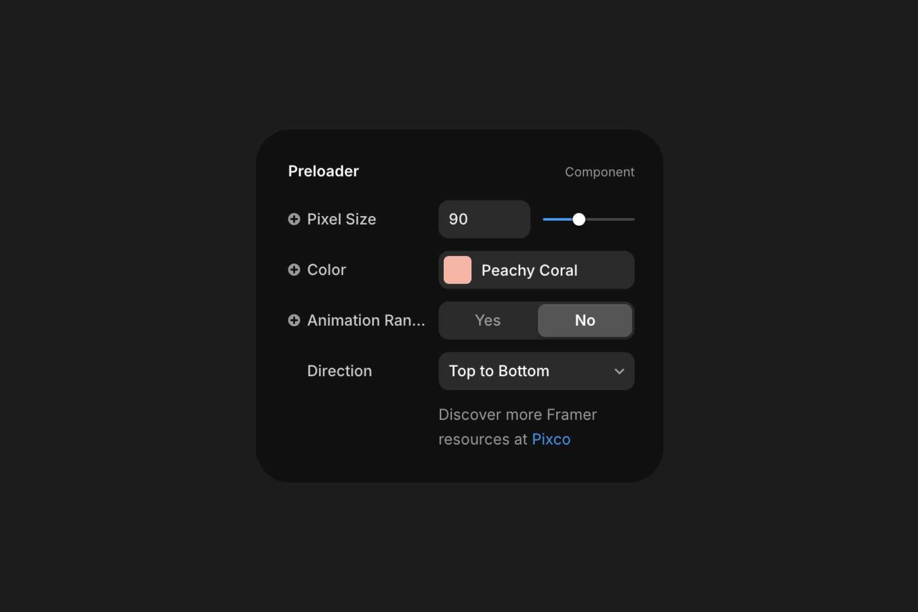Preloader options so you can customize and control every aspect