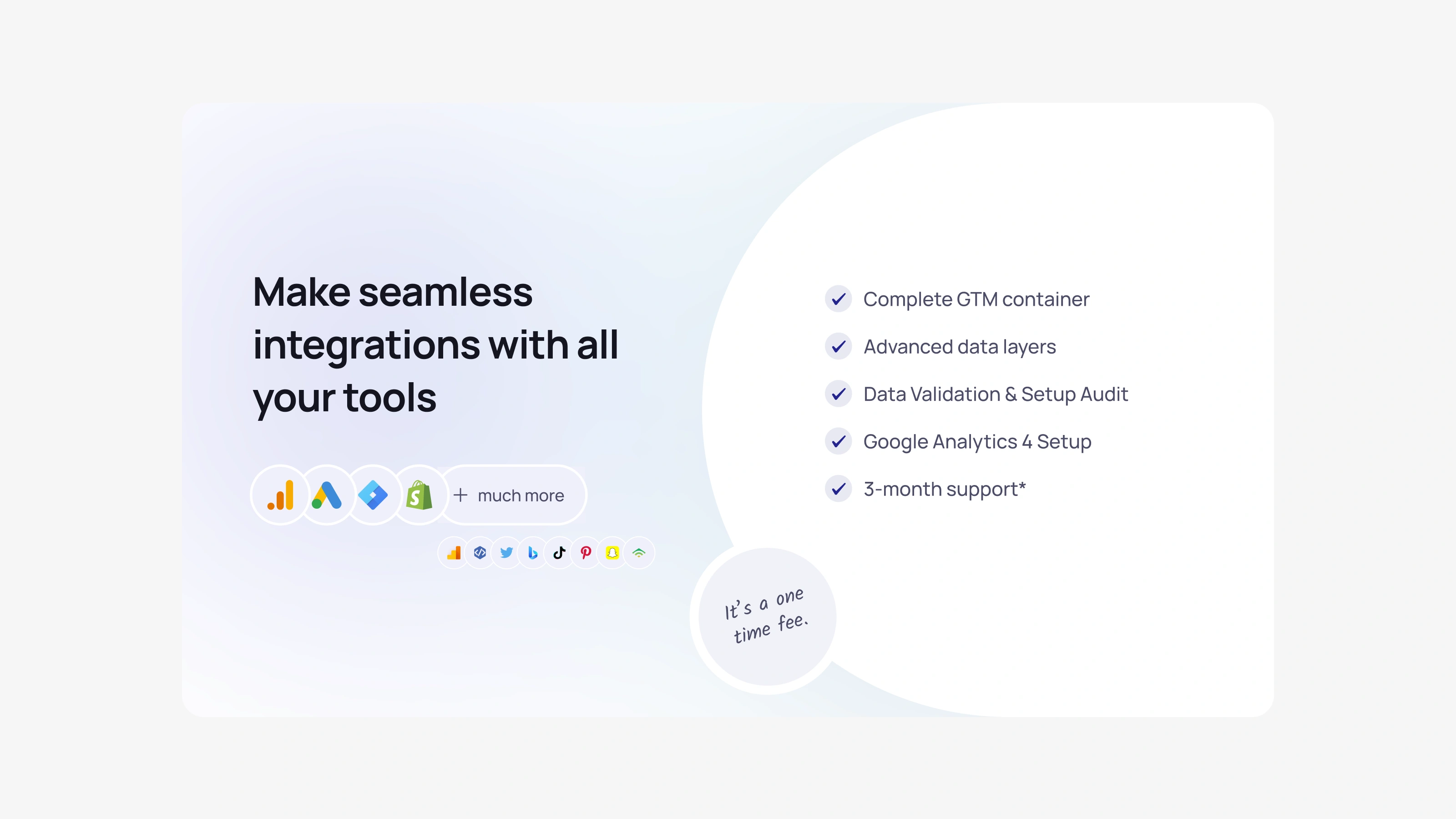 Integrations section of the landing page