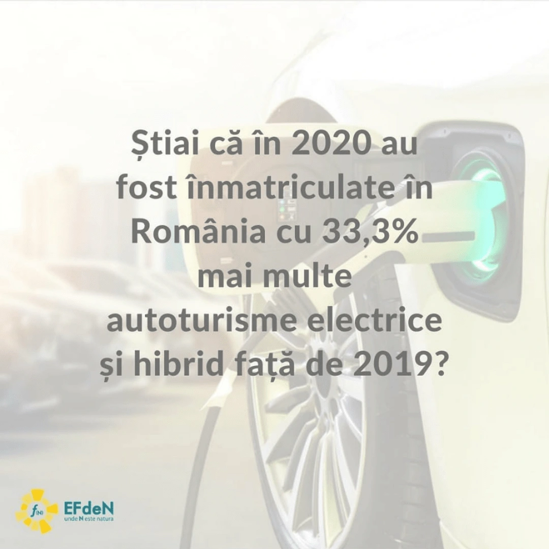 IG post about the Romanian hybrid and electric car market, part of a small campaign to increase engagement before announcing one of out events