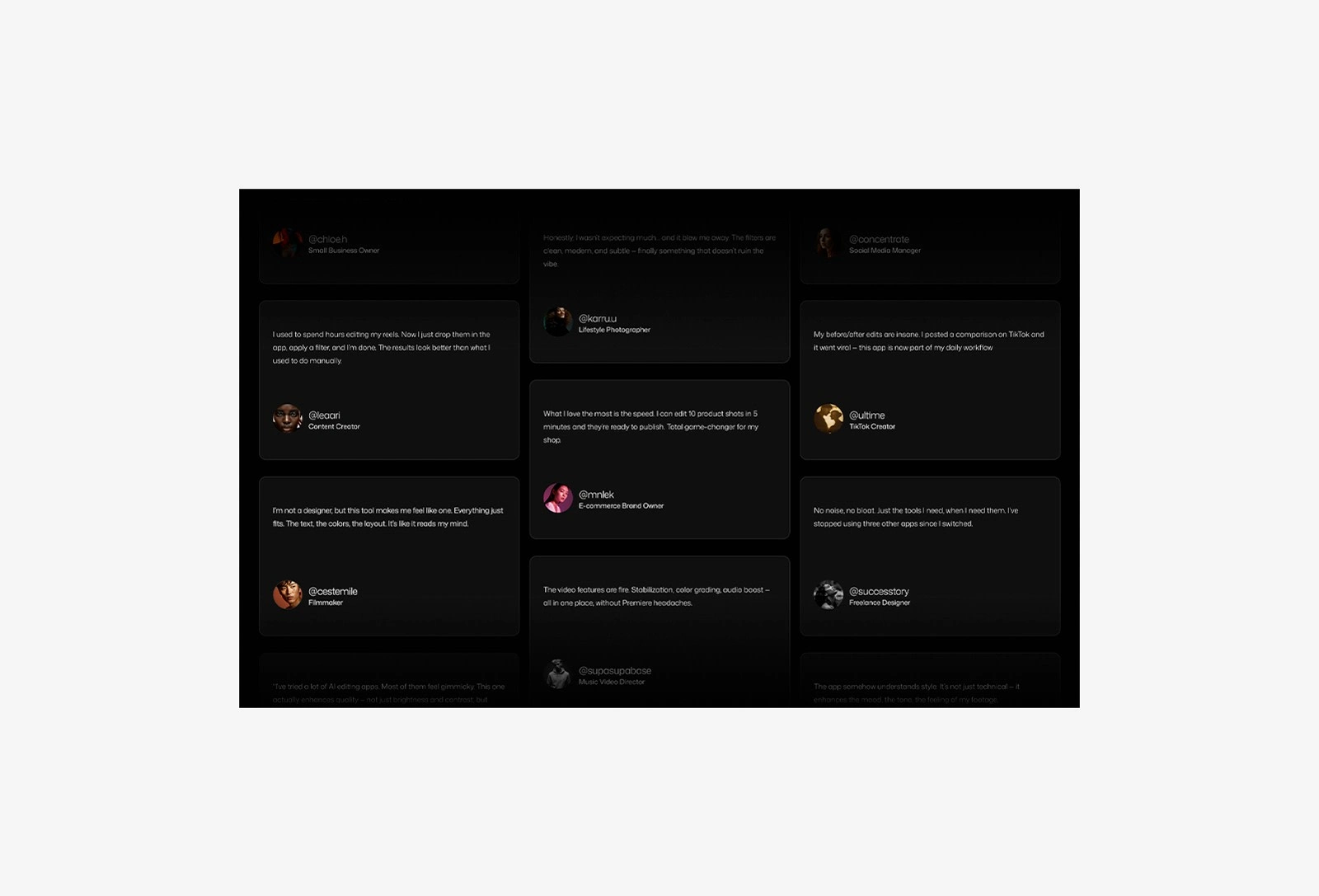Testimonial Section