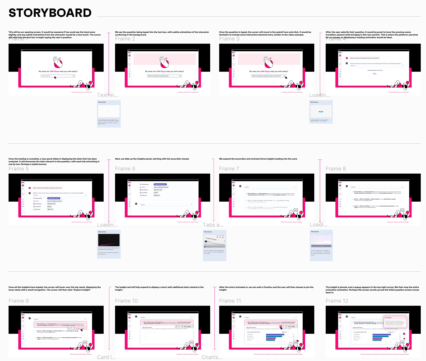 Storyboard mapped out in Figma