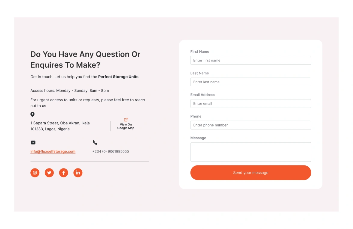 CONTACT FORM FOR QUICK CUSTOMER SUPPORT
