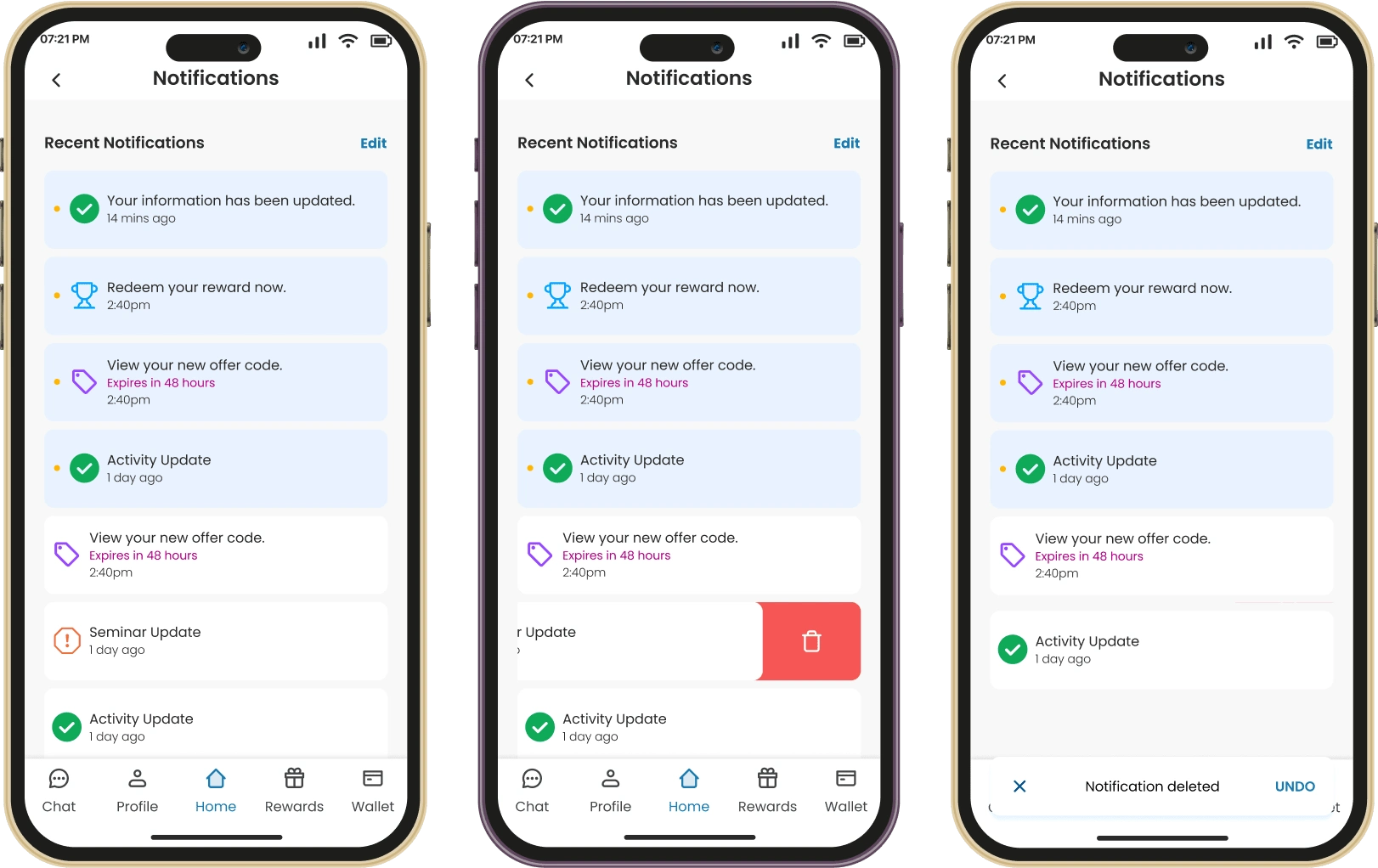 Notification feature – interaction design in iOS