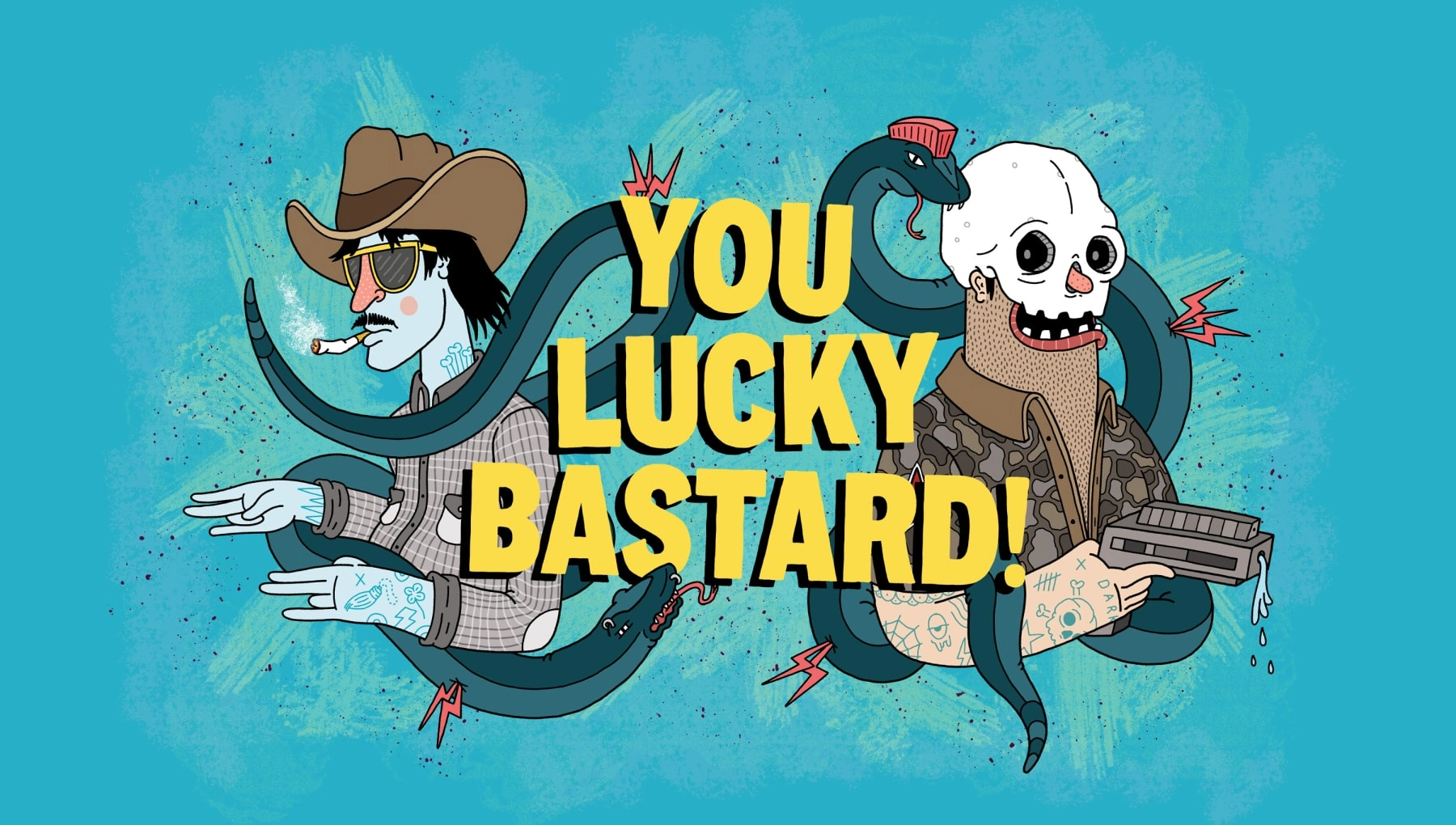 Website hero artwork featuring Smoke and Dark.