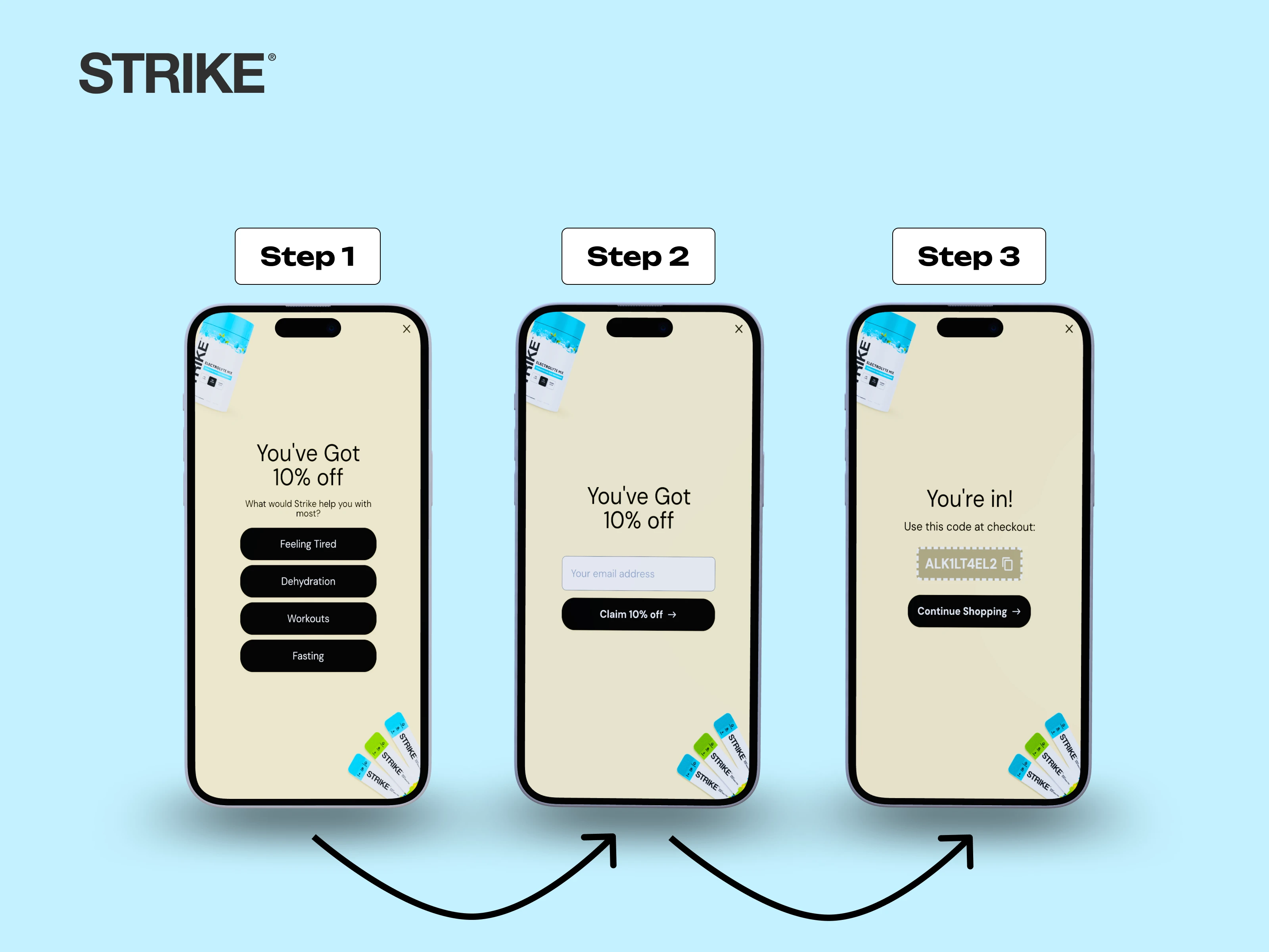 The 3 steps of the new sign-up experience on mobile
