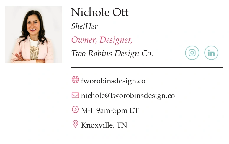 © Two Robins Design Company 2025 
