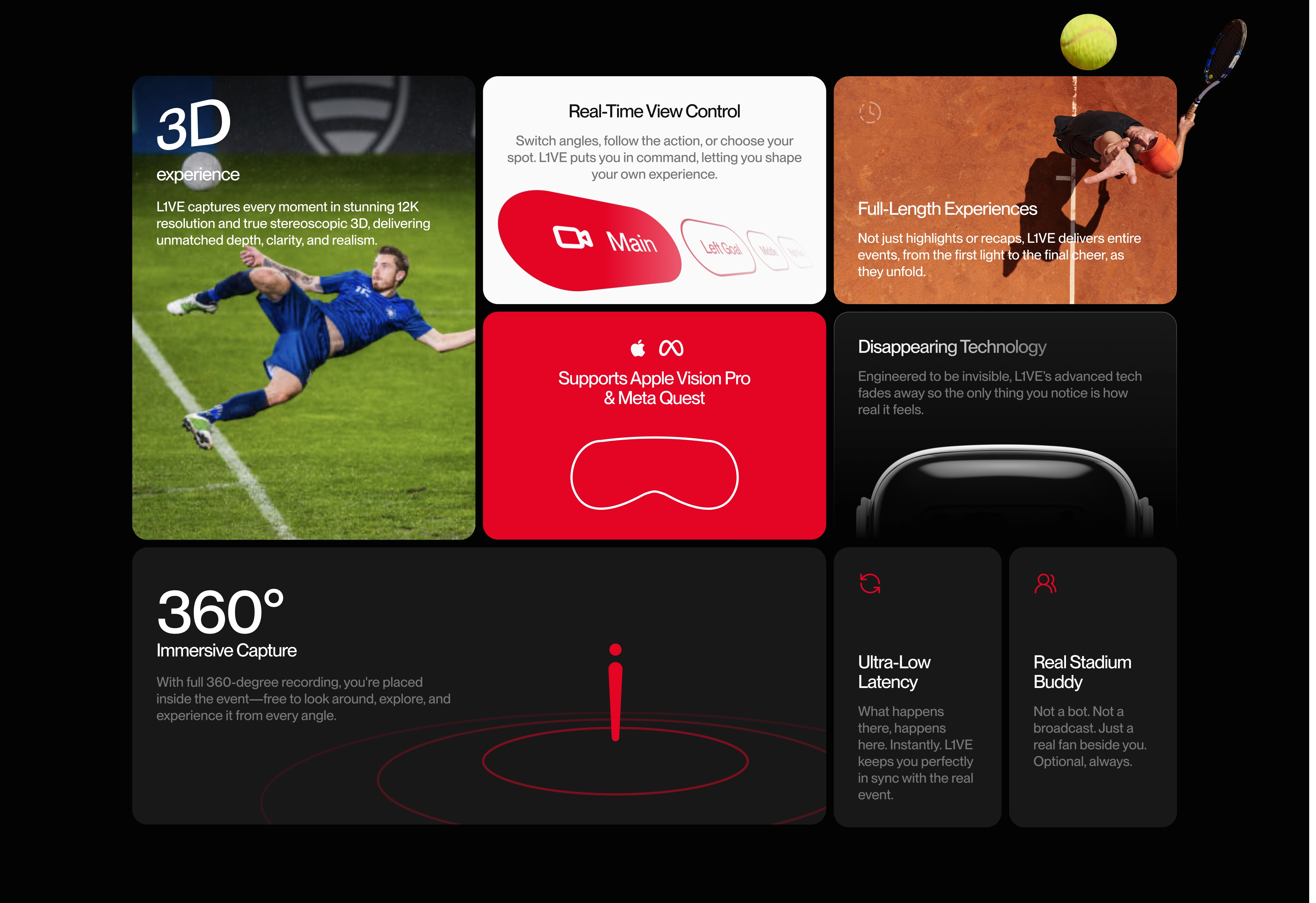 Bento Grid of L1VE.com USPs