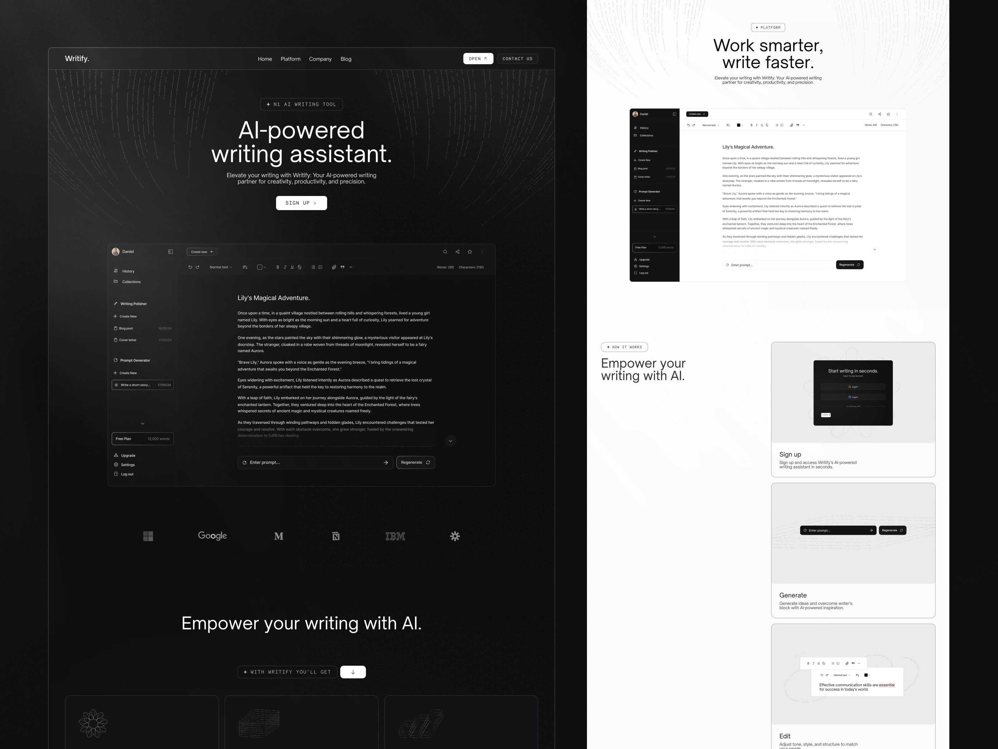 Homepage & Platform Page
