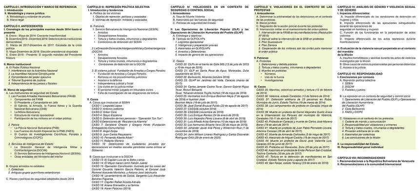 Content selection of the original UN's Report.
