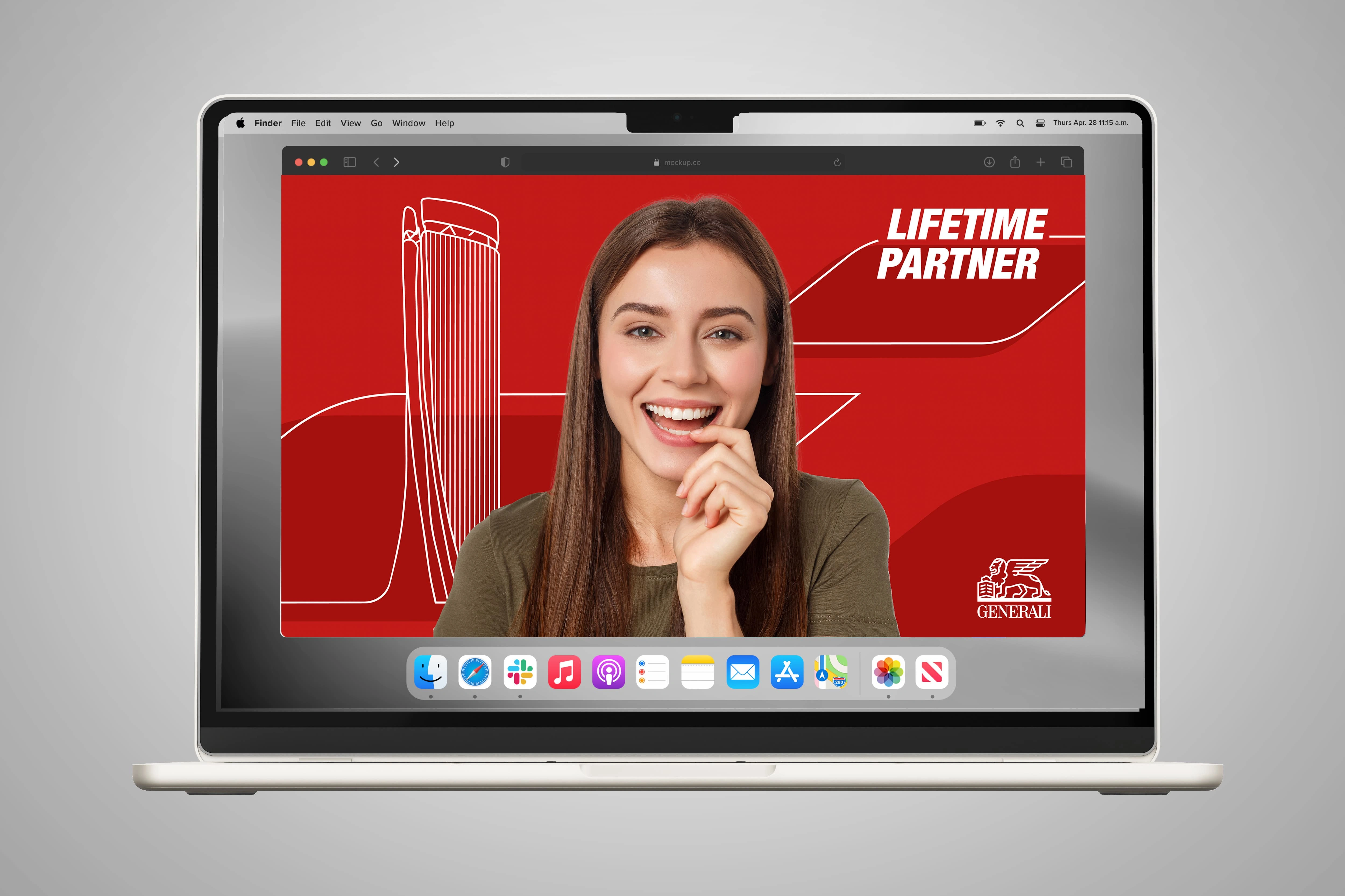 Background design mockup concept for Generali video chats