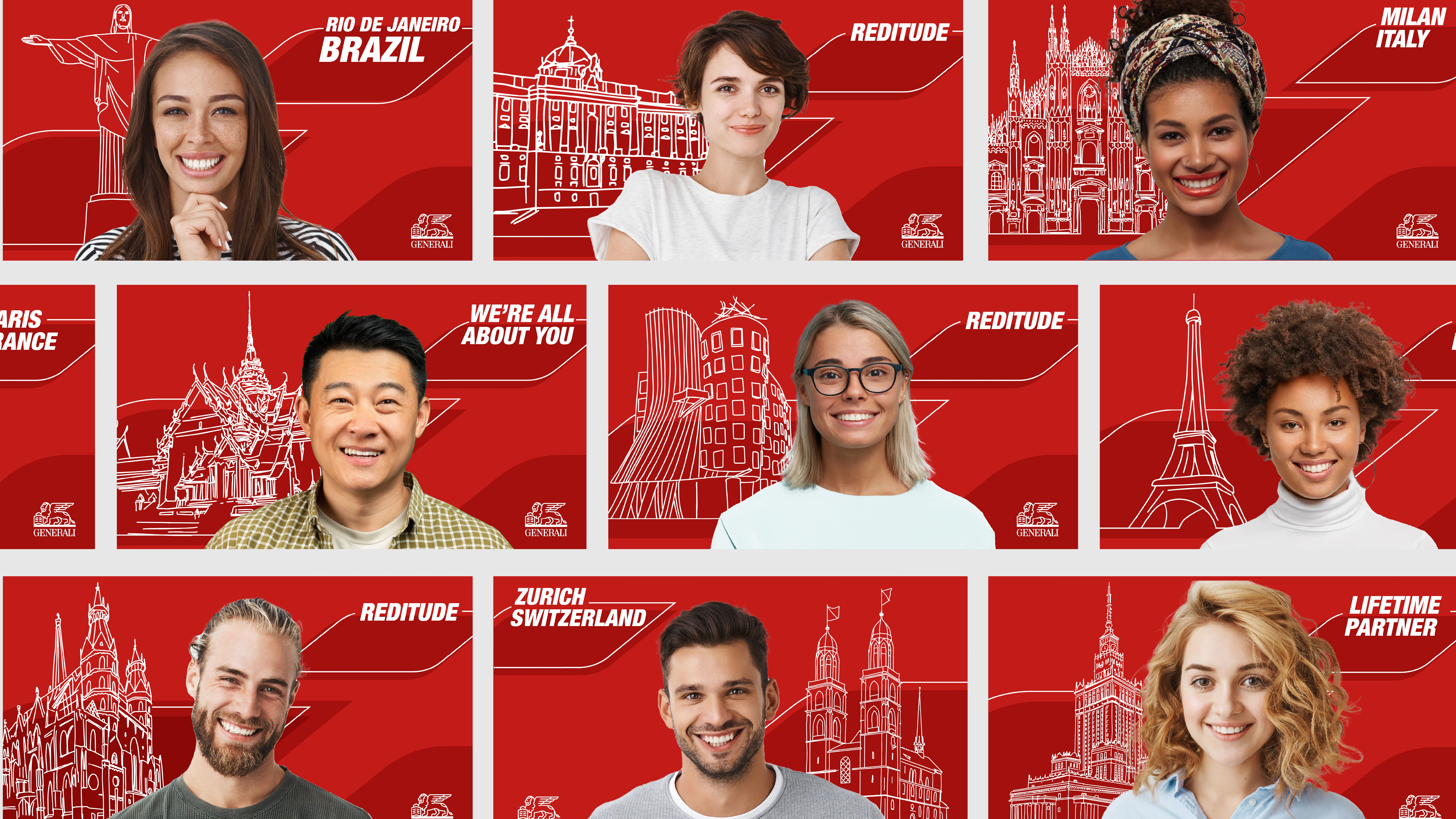 Different designs for the different locations where Generali operates