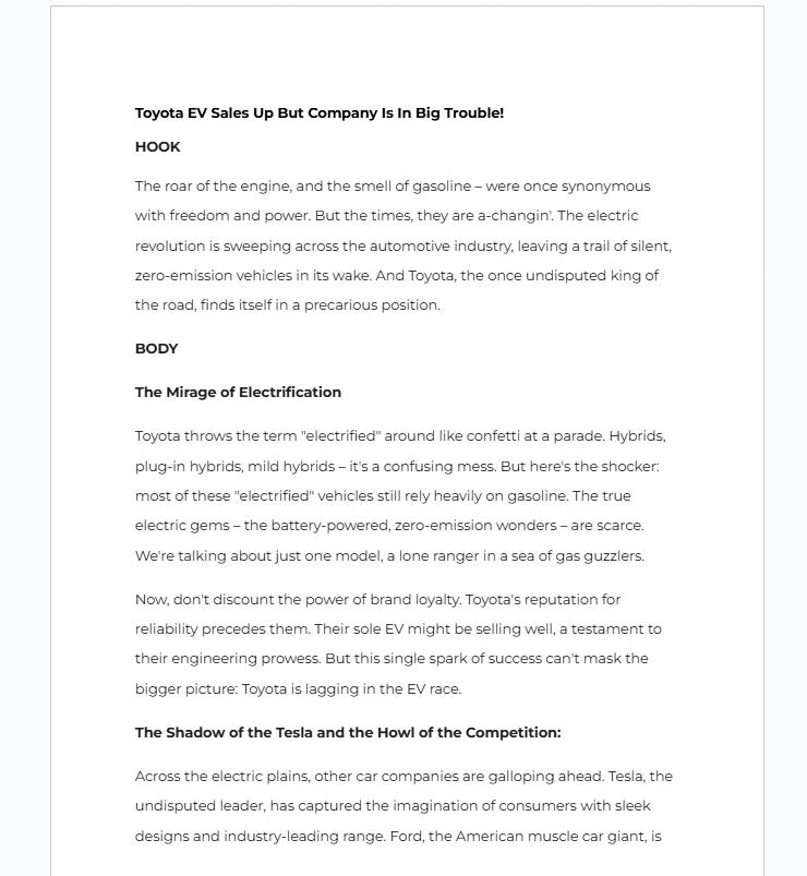 Script for Youtube Video