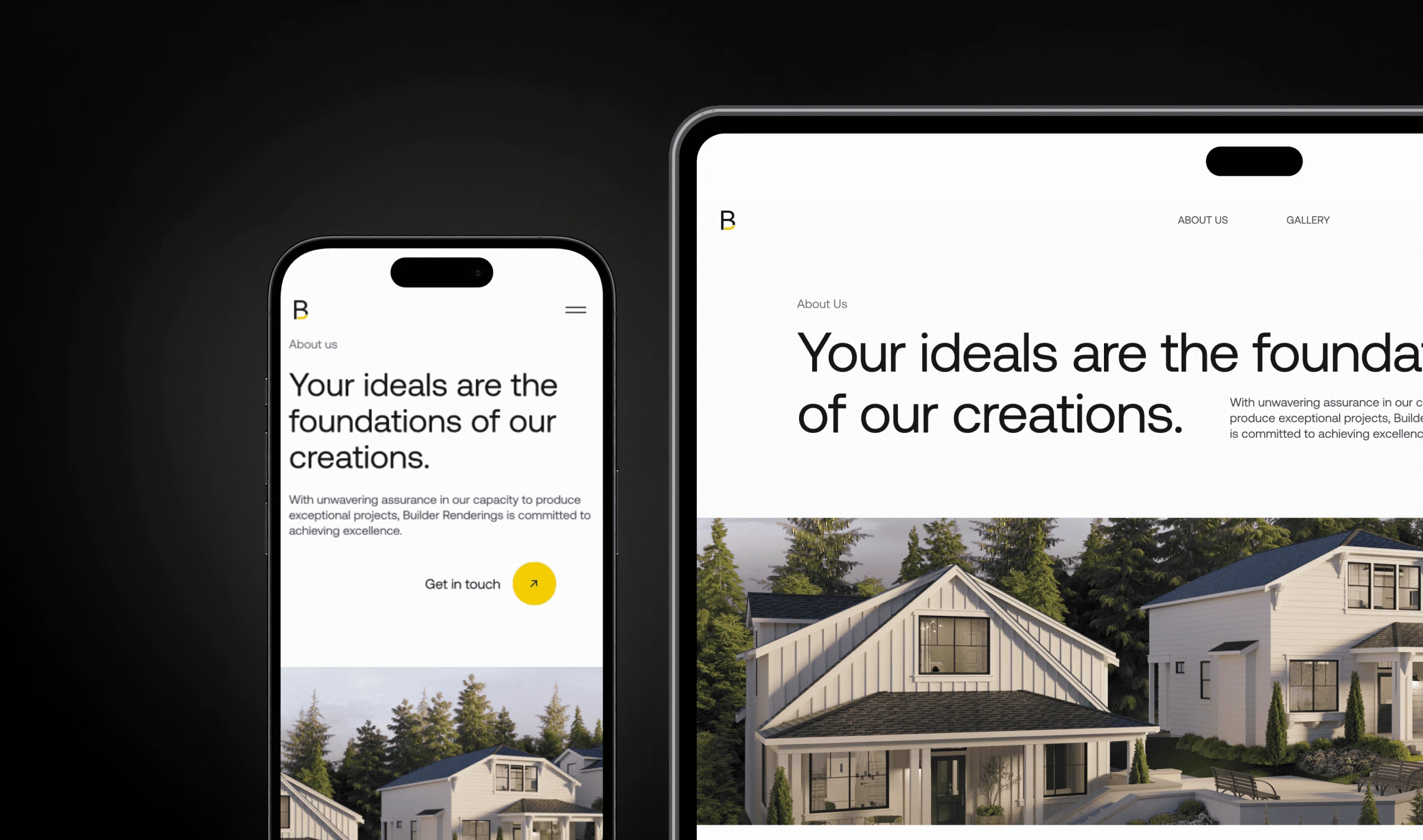 About Us Page of the BuilderRenderings website