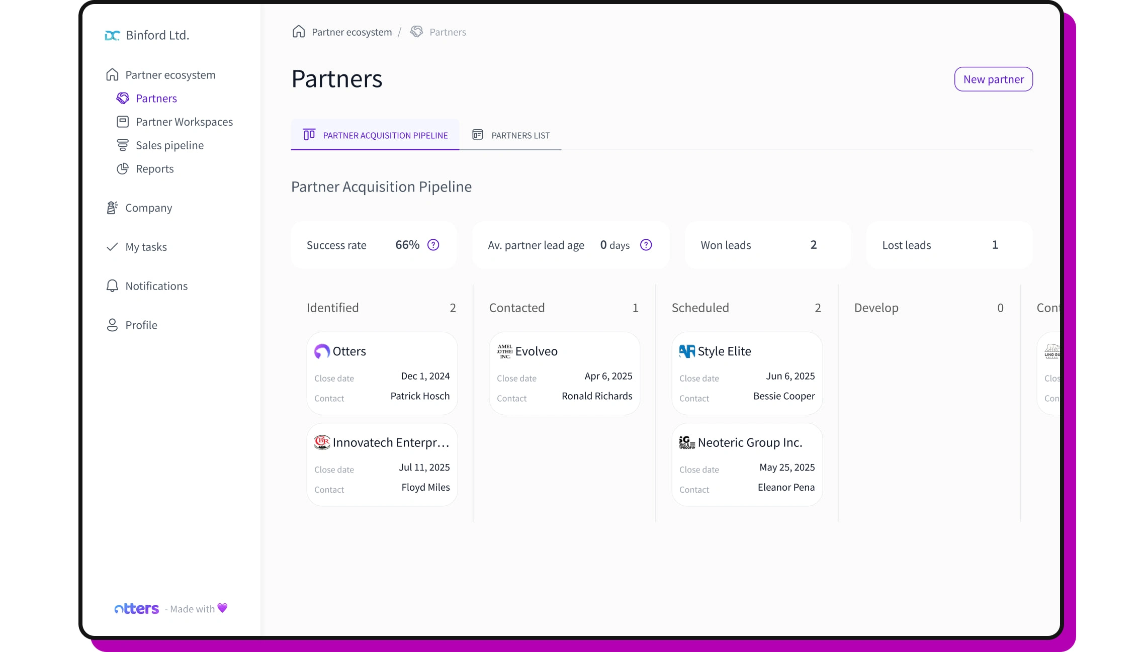 Partner acquisition pipeline