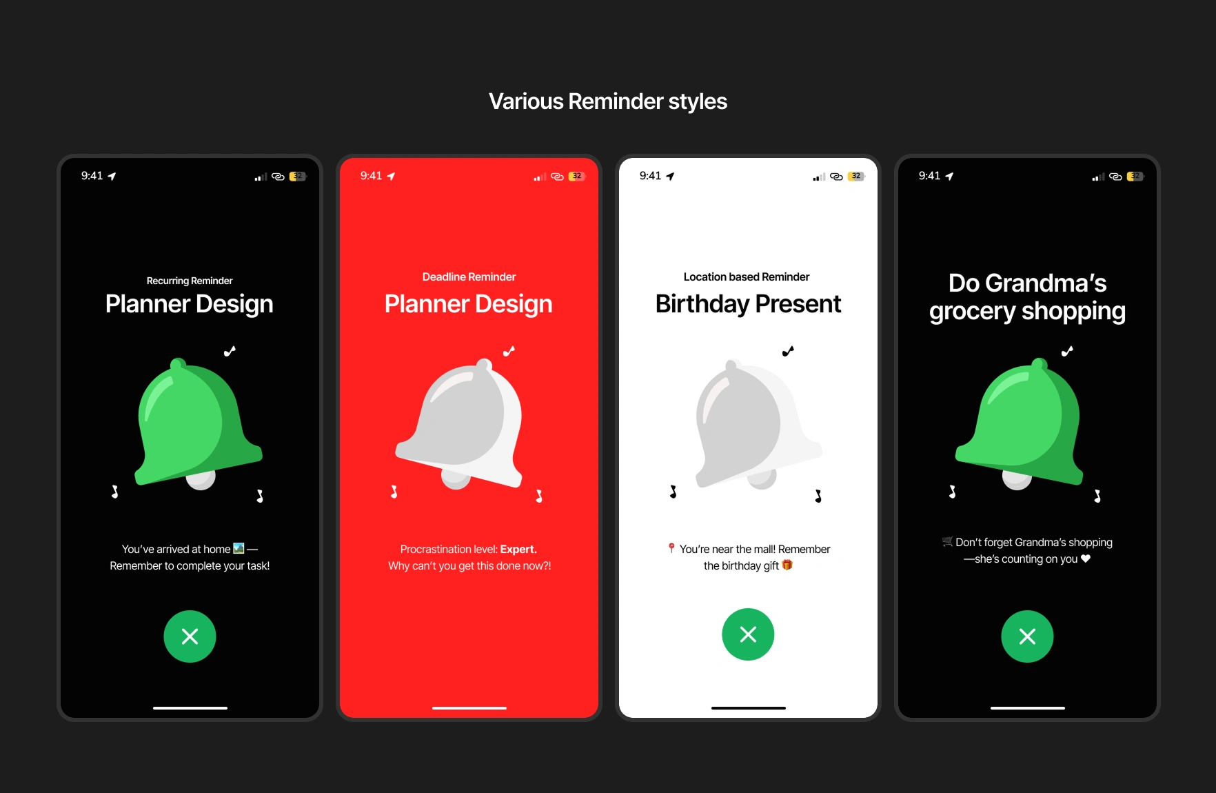 Different Notification types