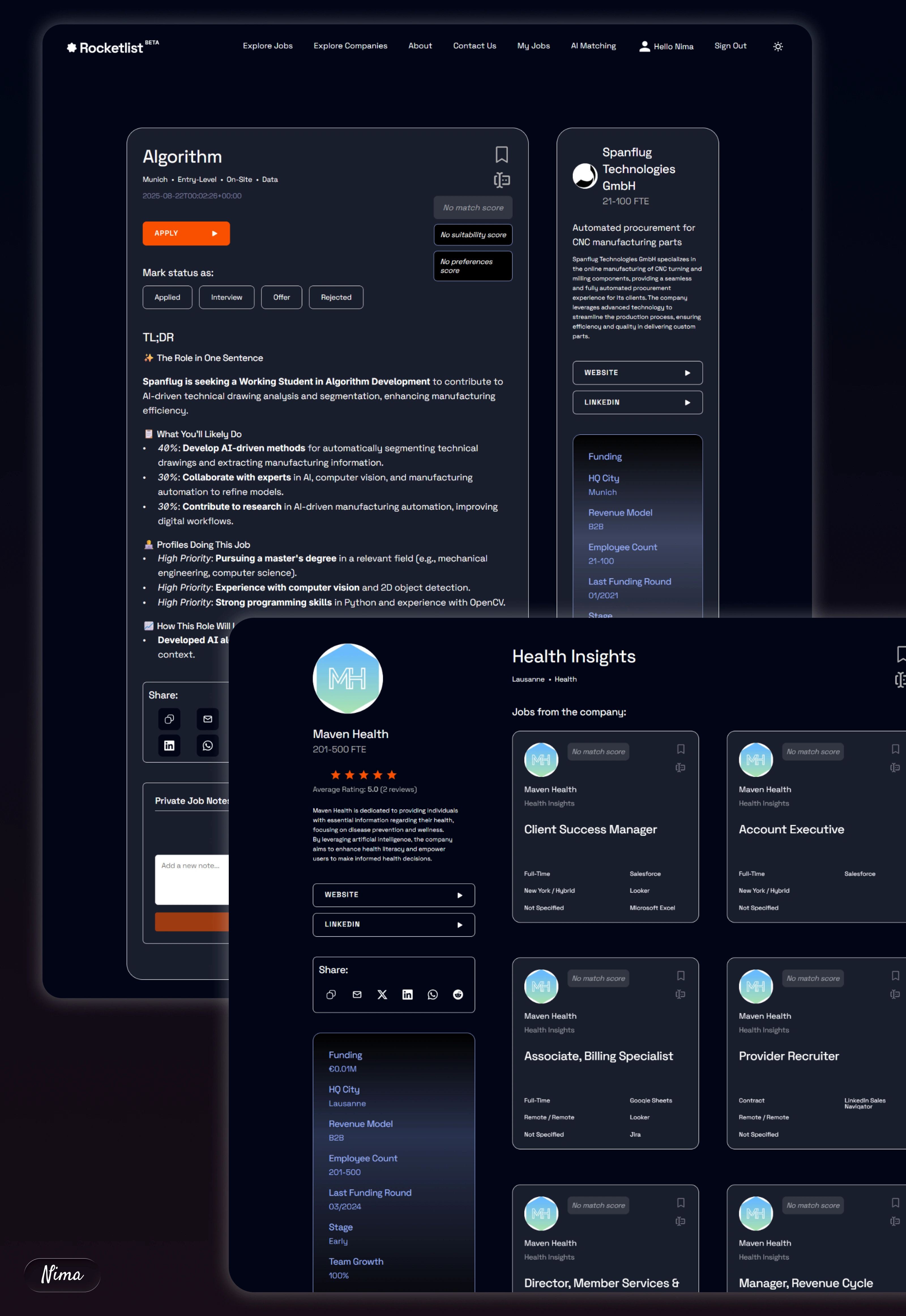 Rocketlist - Job & Company Detail Pages