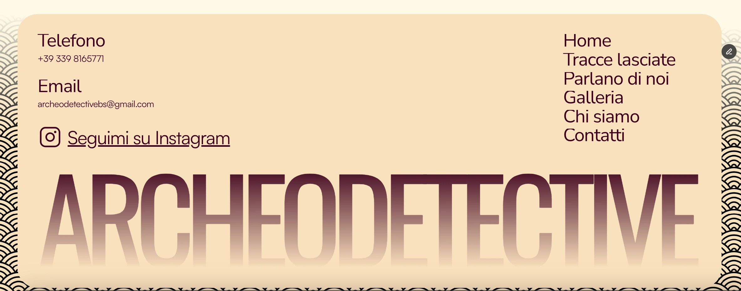 Footer design with a simple looping animation