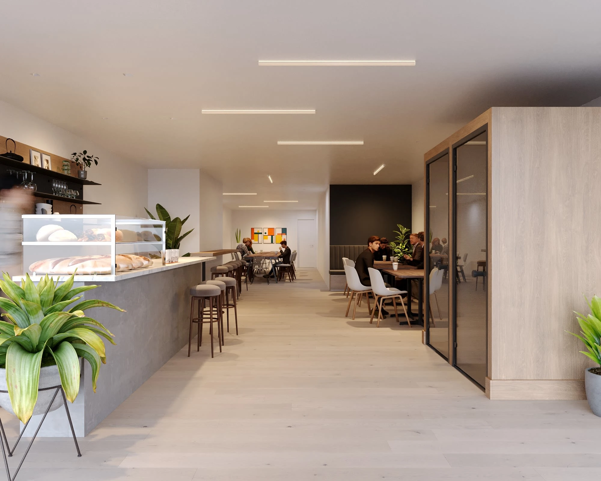 Interior coworking / coffee shop | Ultra-Realistic 3D Rendering