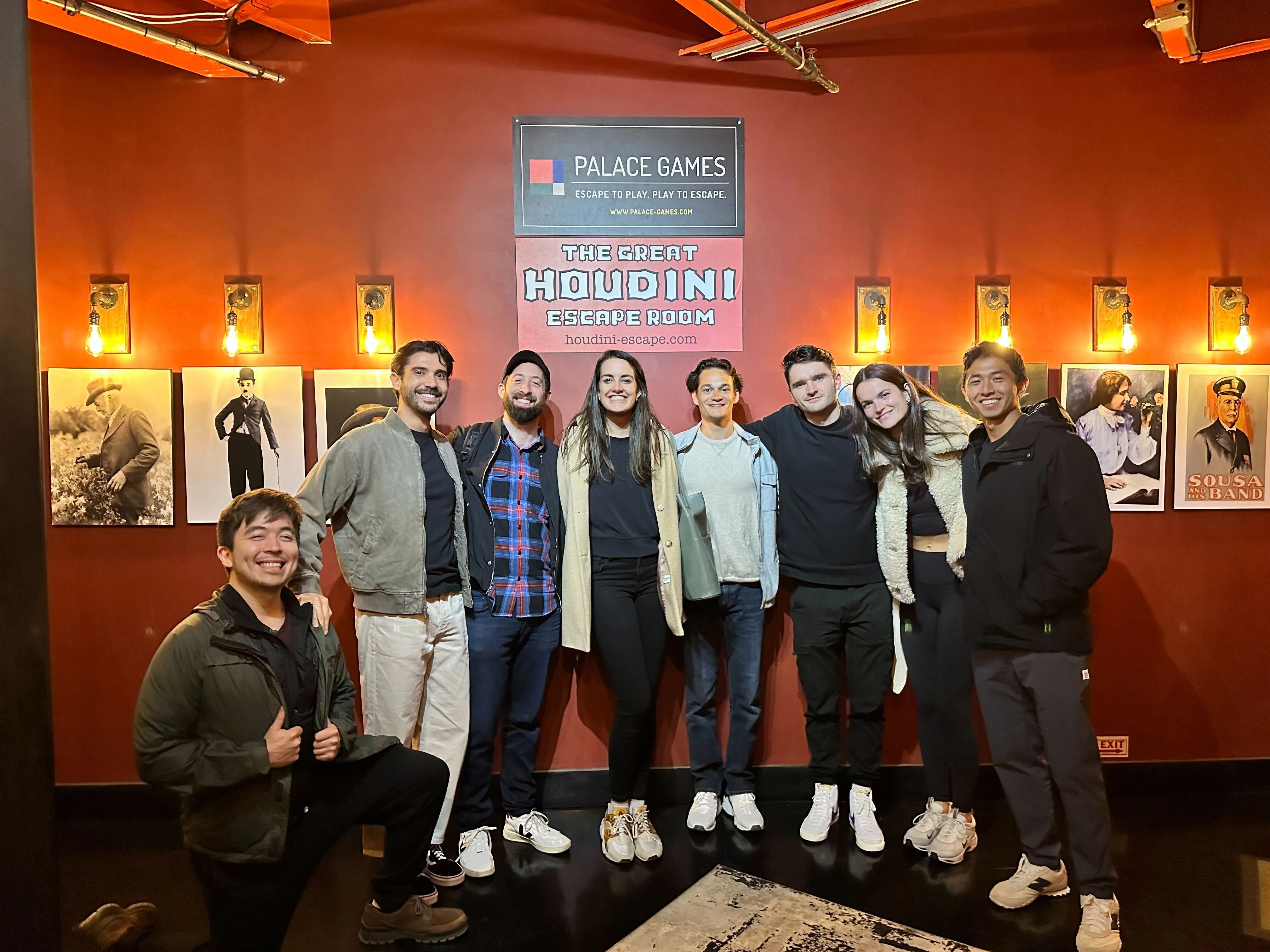 Nick, Daniel C, Josh, Allison, Ben O, Matt, Zoë, and Connor take on an escape room