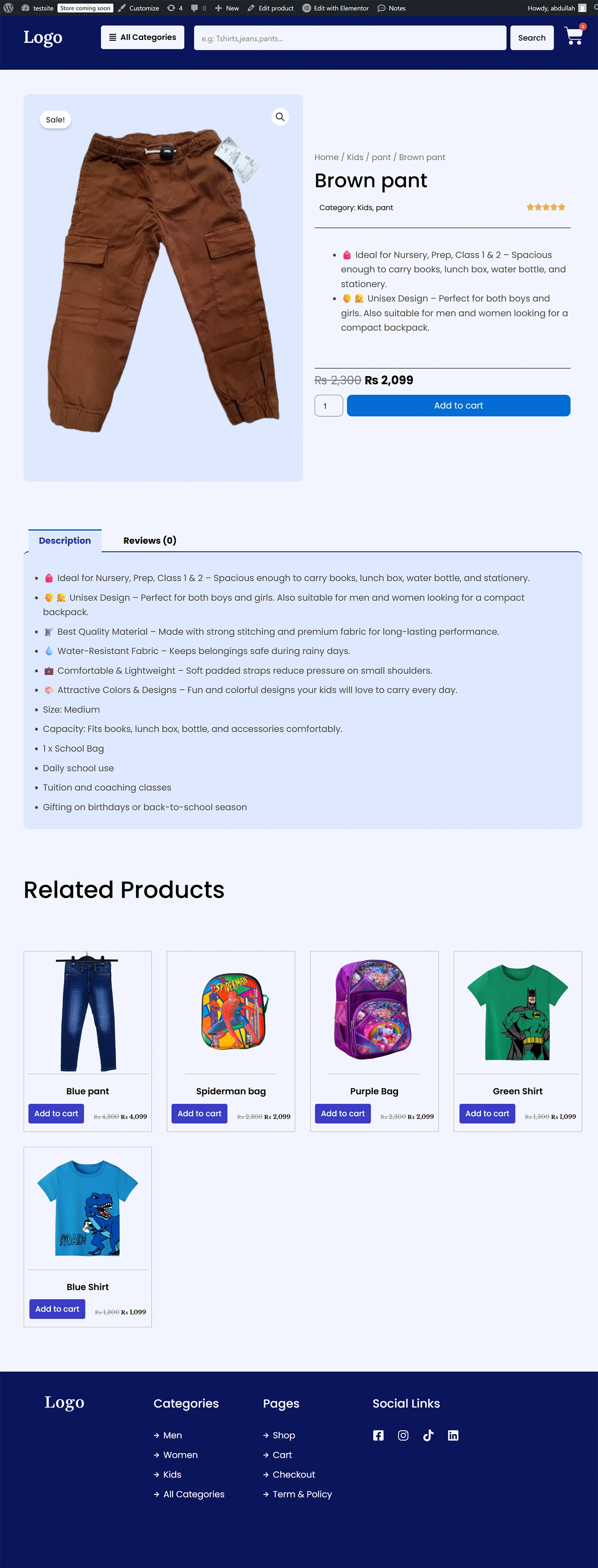 Product page