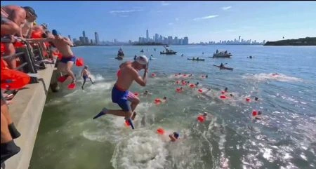 NYC SEAL Swim on August 10, 2024 in The Hudson River