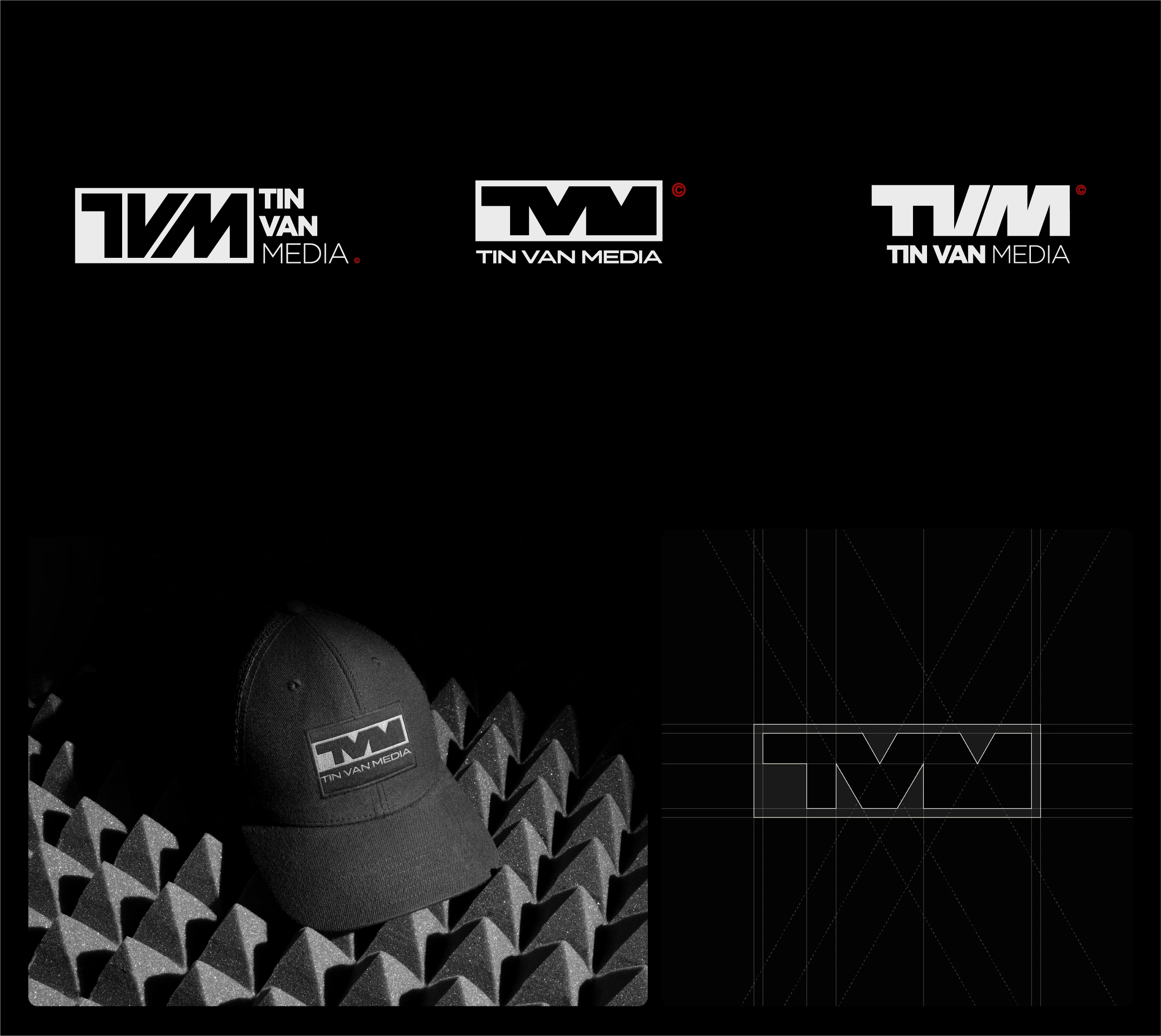 Logo design for TVM (Tin Van Media), a media brand.