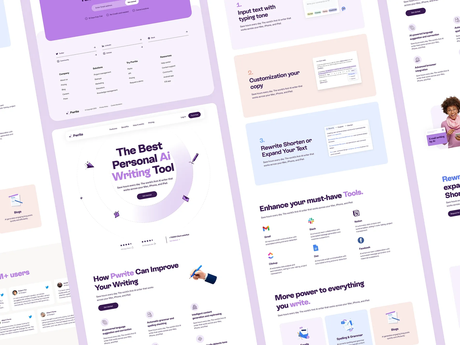AI Writer — Website for AI-Powered Creative Copywriting Design & Development | Awaiz Kazi
