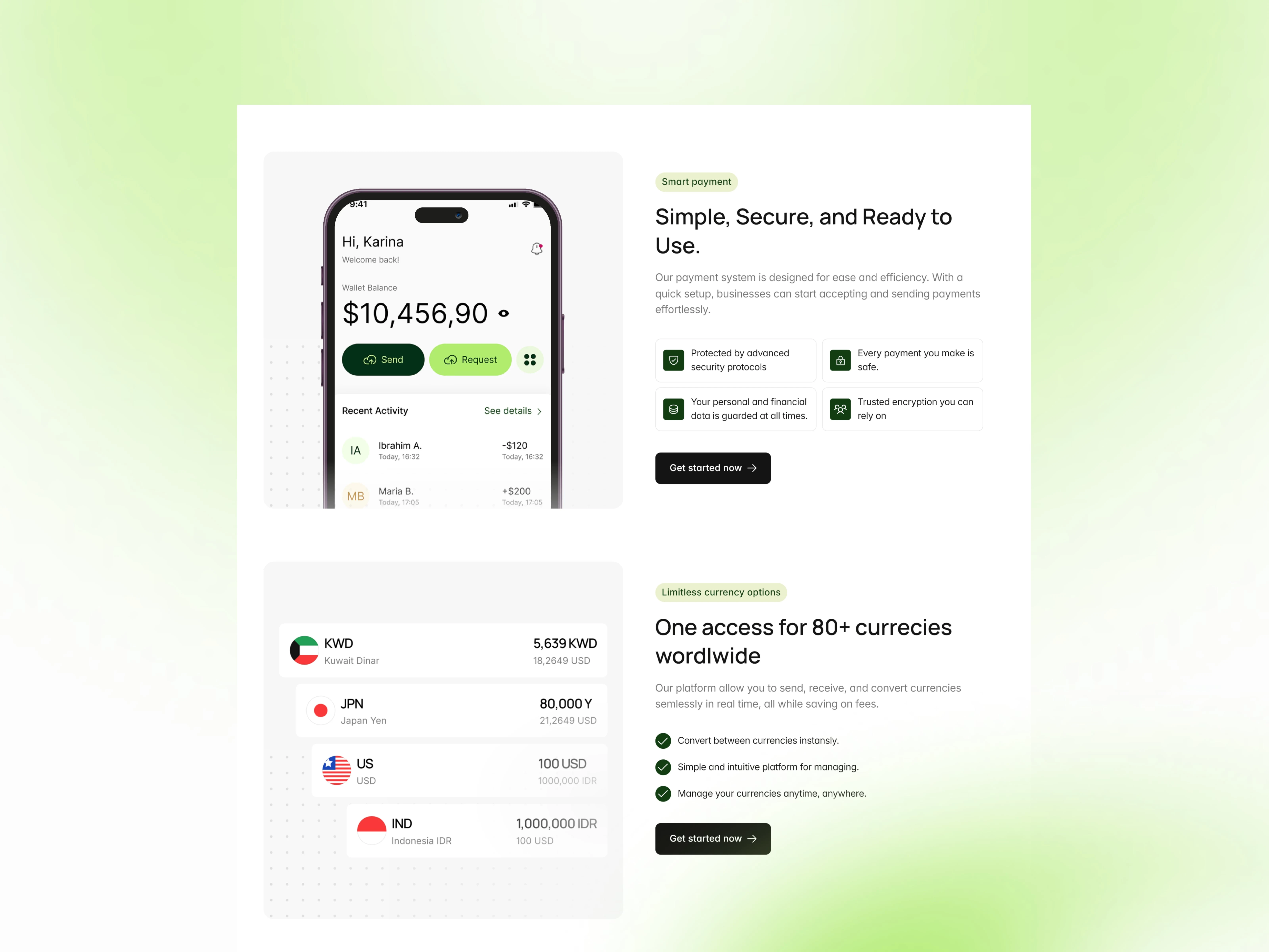 features section