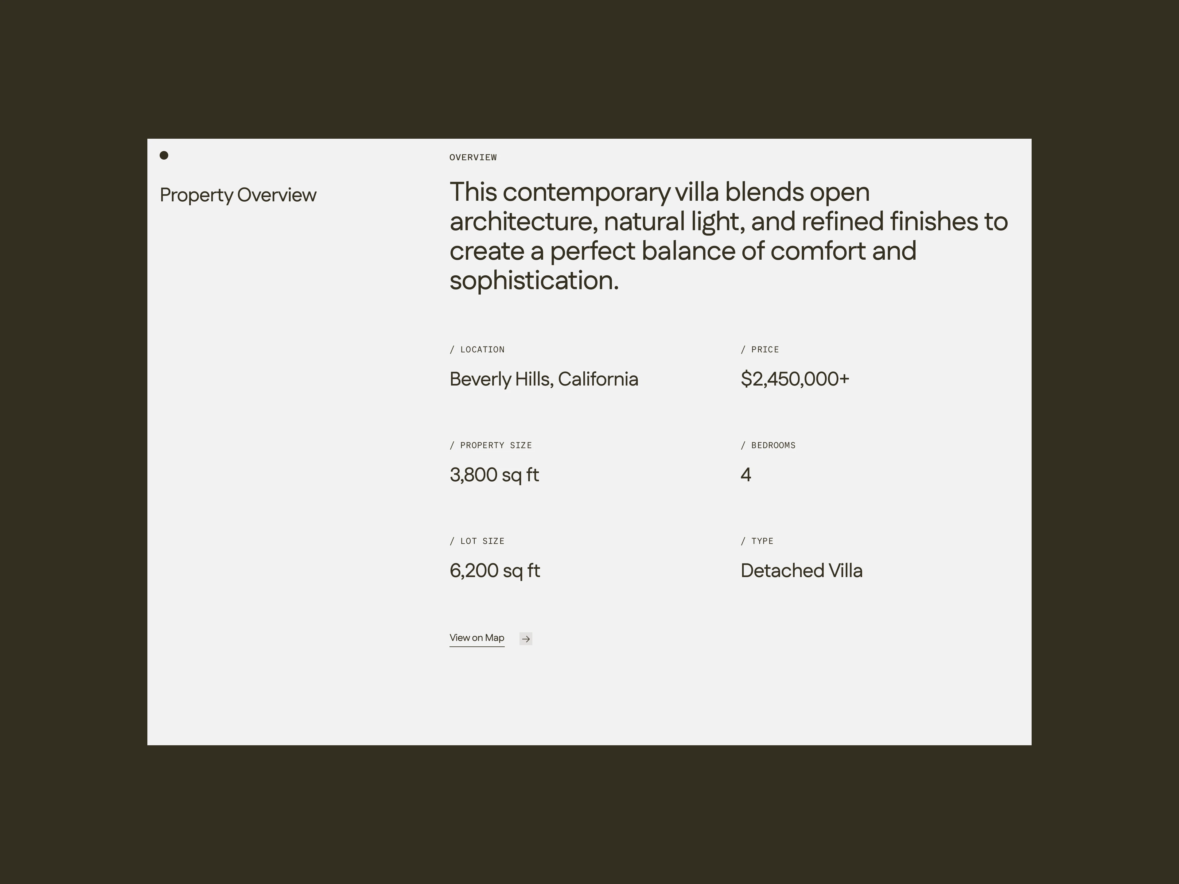 Properties Overview Section