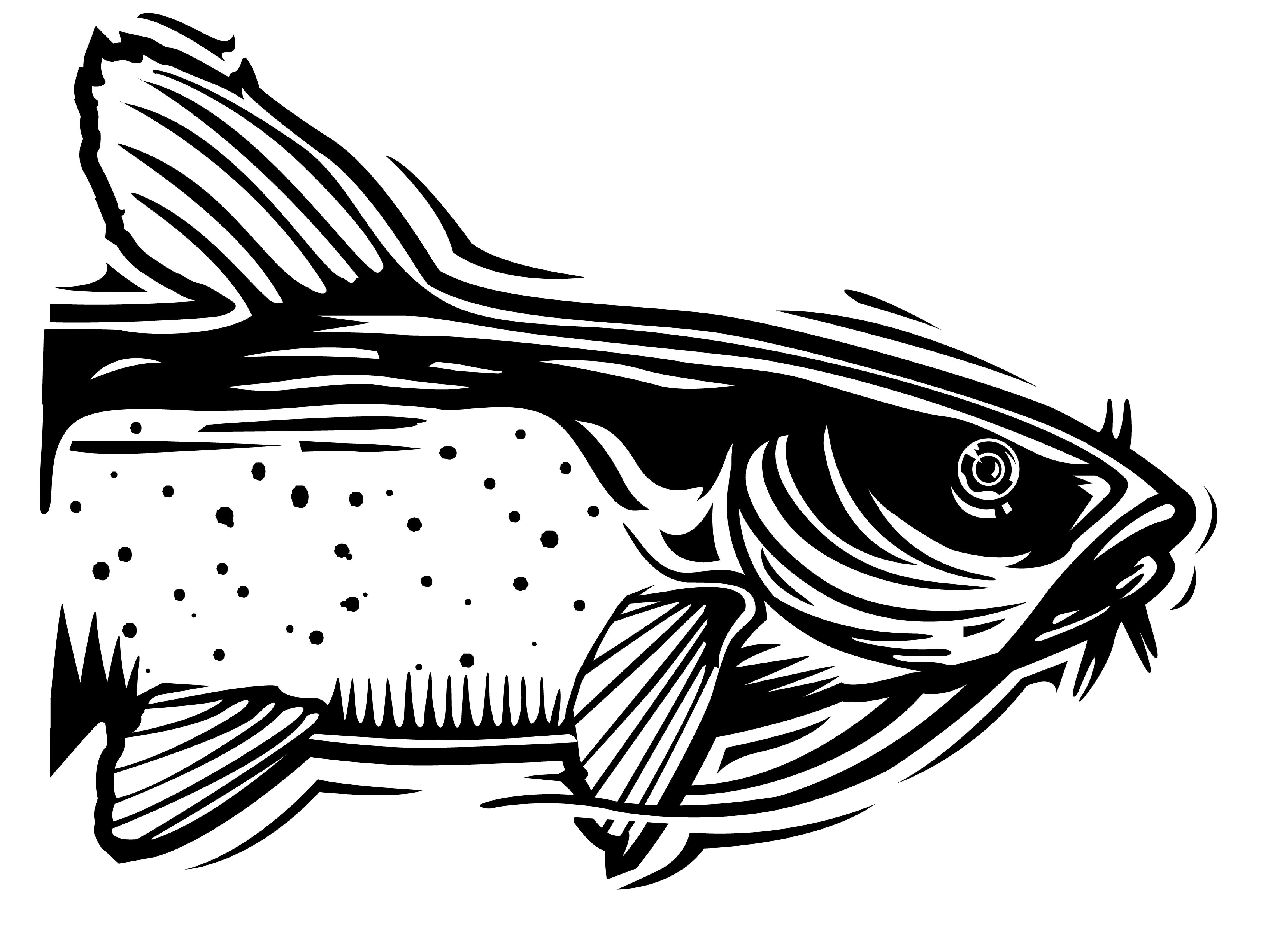 Fish Woodcut Illustration