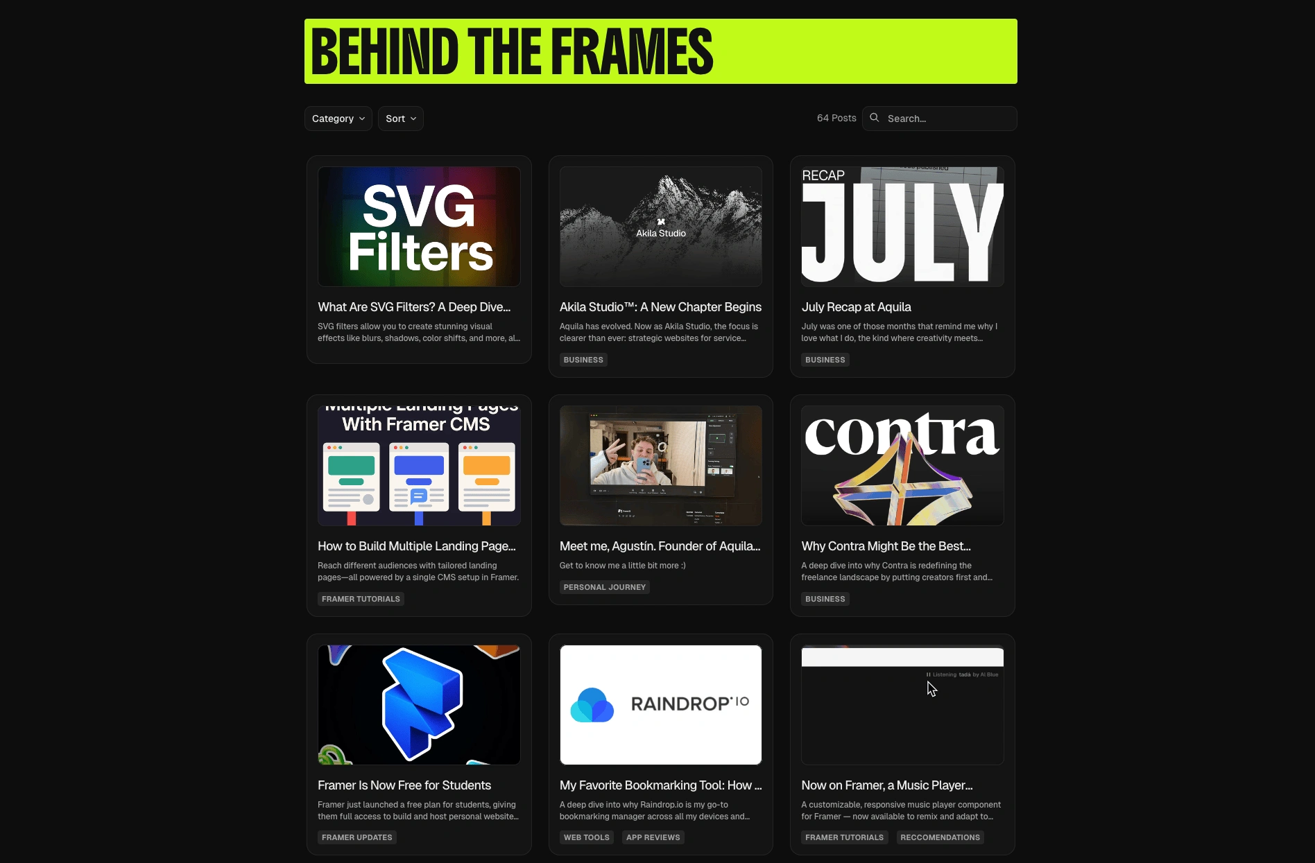 My blog called "Behind the Frames"