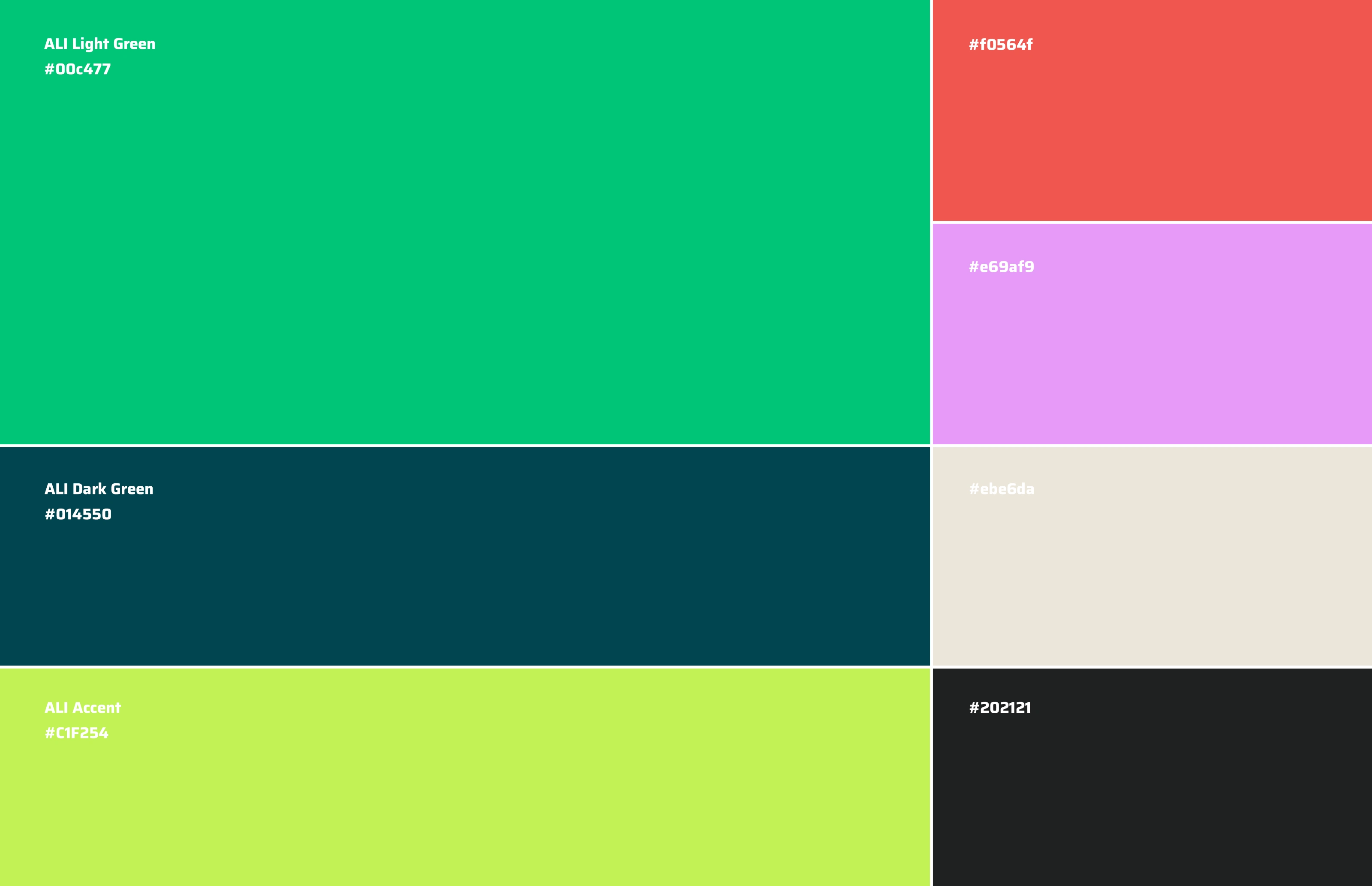Color palette for brand
