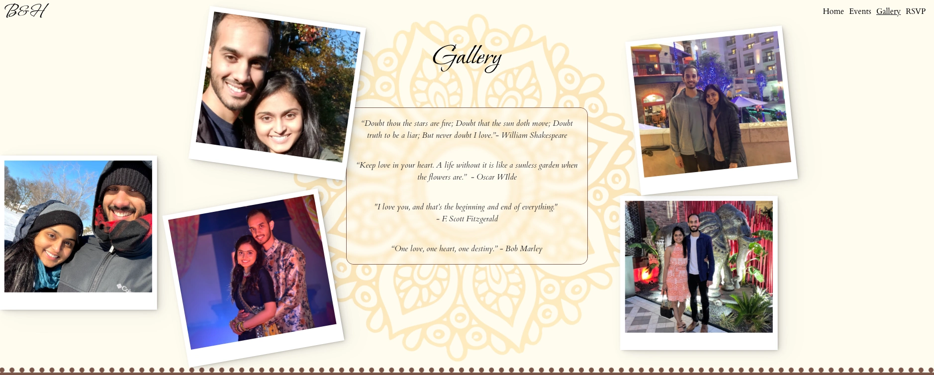 An interactive gallery where users can drag the pictures around anywhere on the page.