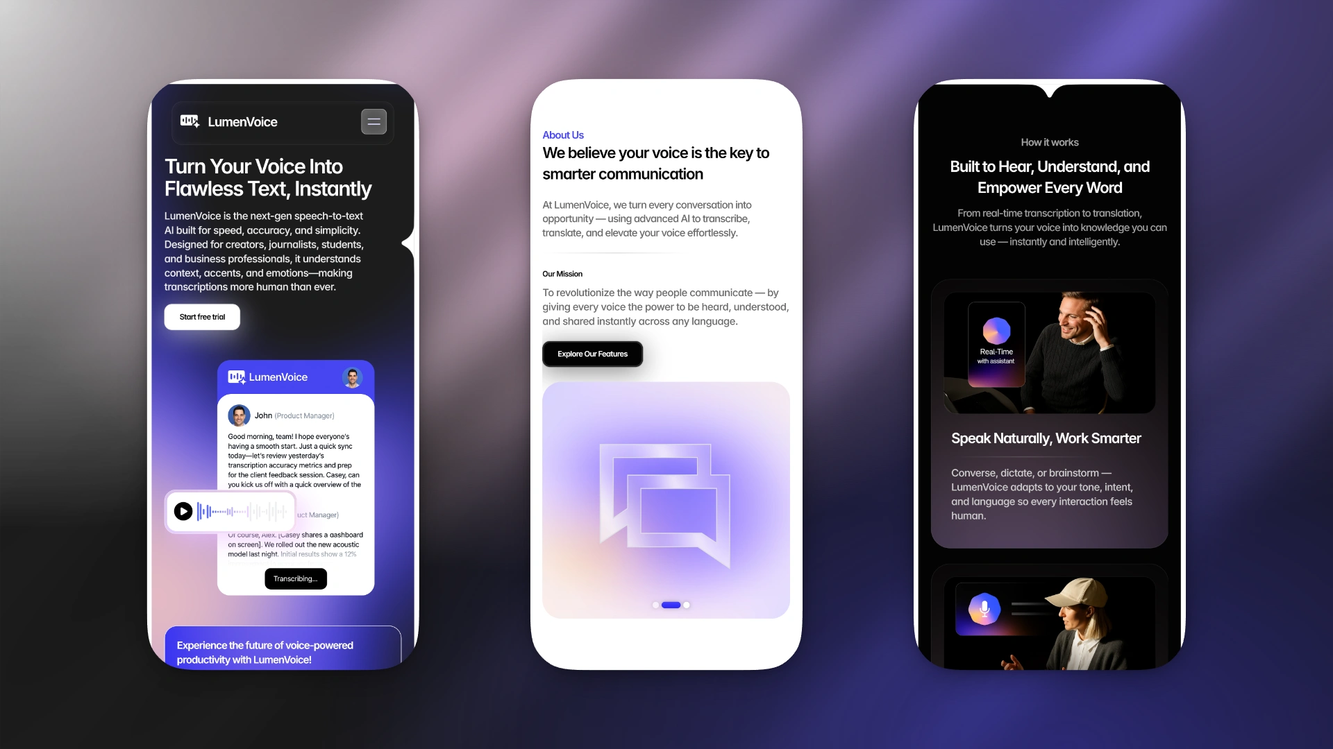 LumenVoice on mobile screens