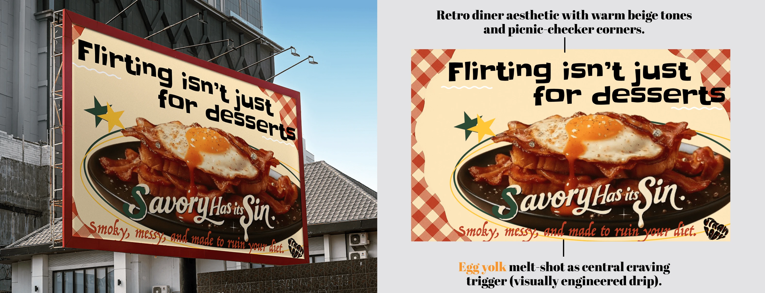 Designed for high-impact window displays or menu section openers