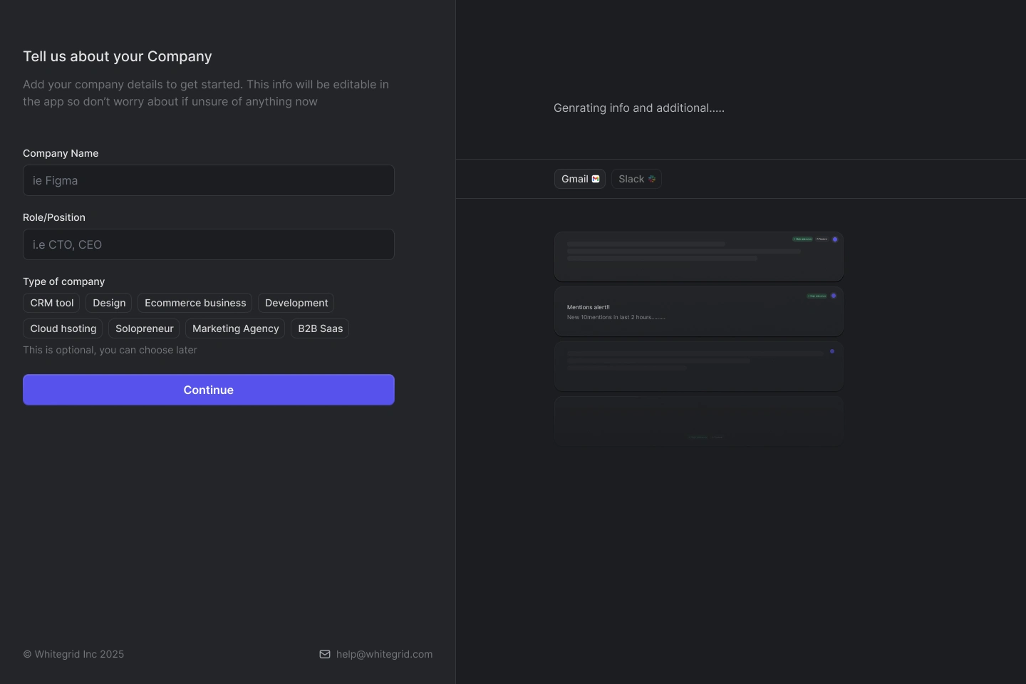 Onboarding user experience on signing up for the App