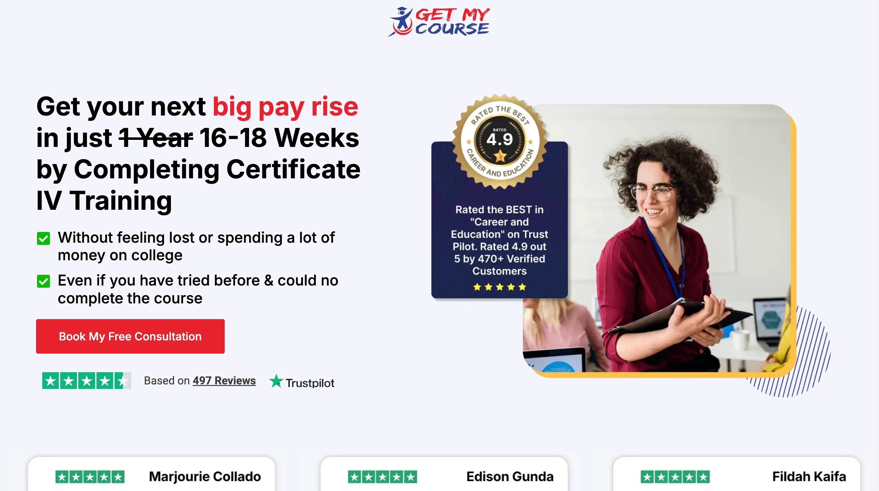 Social Proof Heavy Hero Section