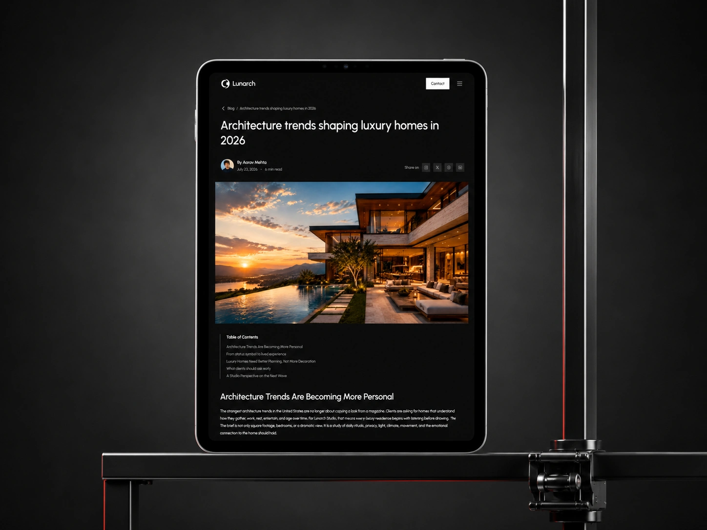 Blog Detail Page - Tablet Version