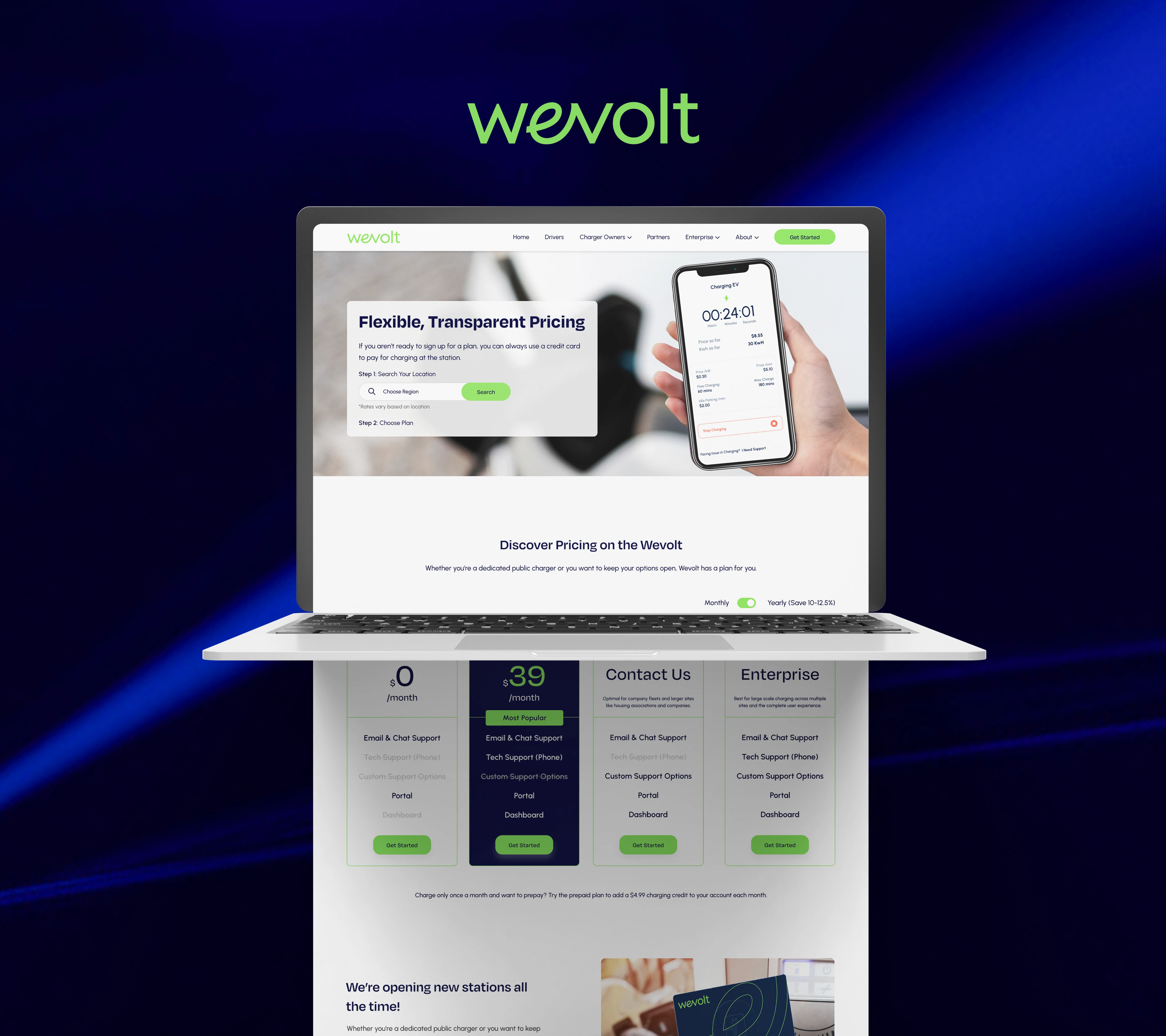 EV charging brand website design