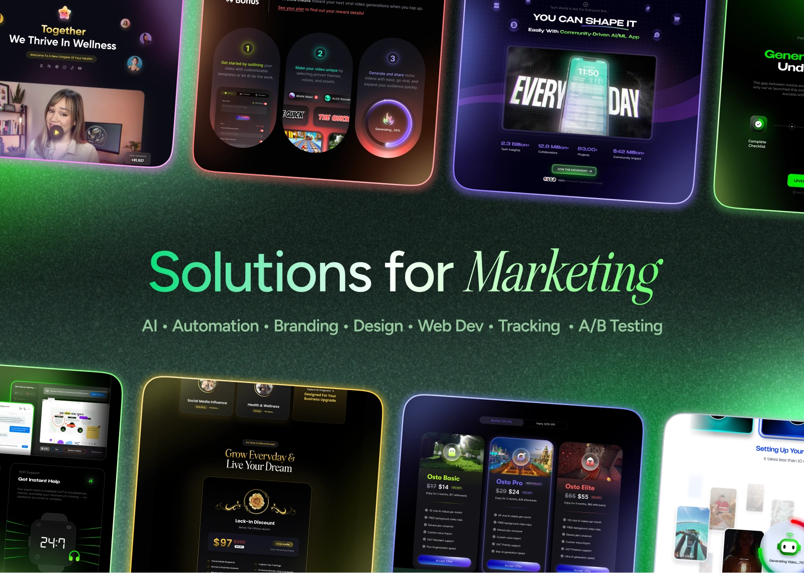 Featured Website Screenshots and Visuals for Software Partners