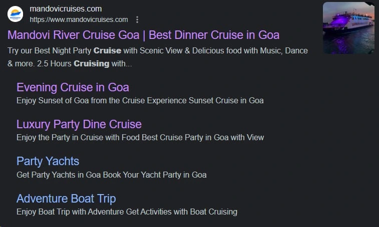Google search results