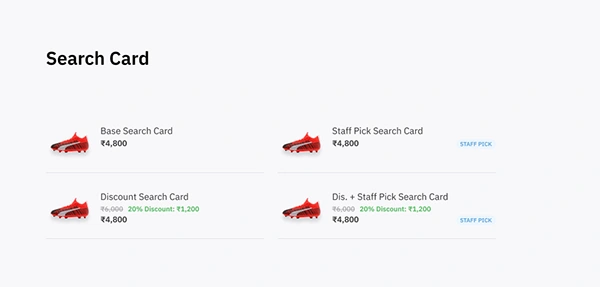 Search card components