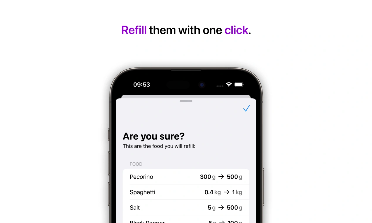 Refill food page