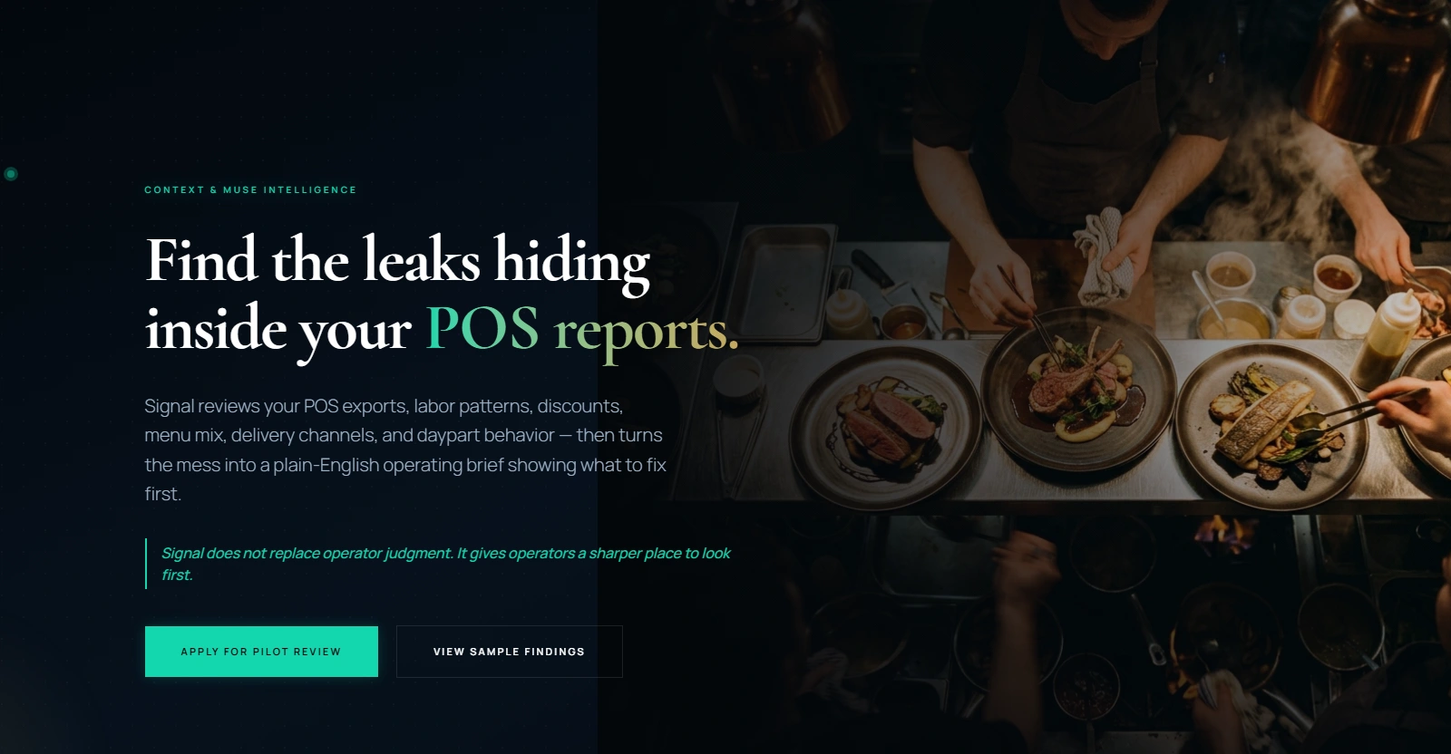 Landing Page for Pilot Product