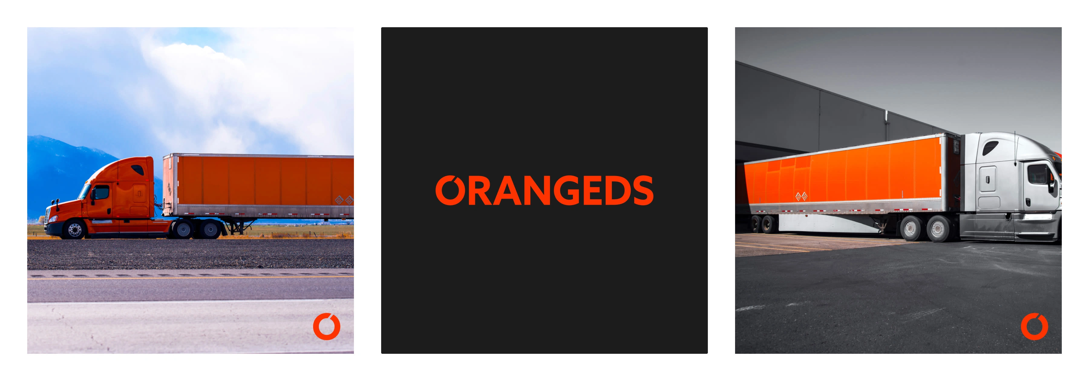 OrangeDS Logo on Black and with Box Trucks