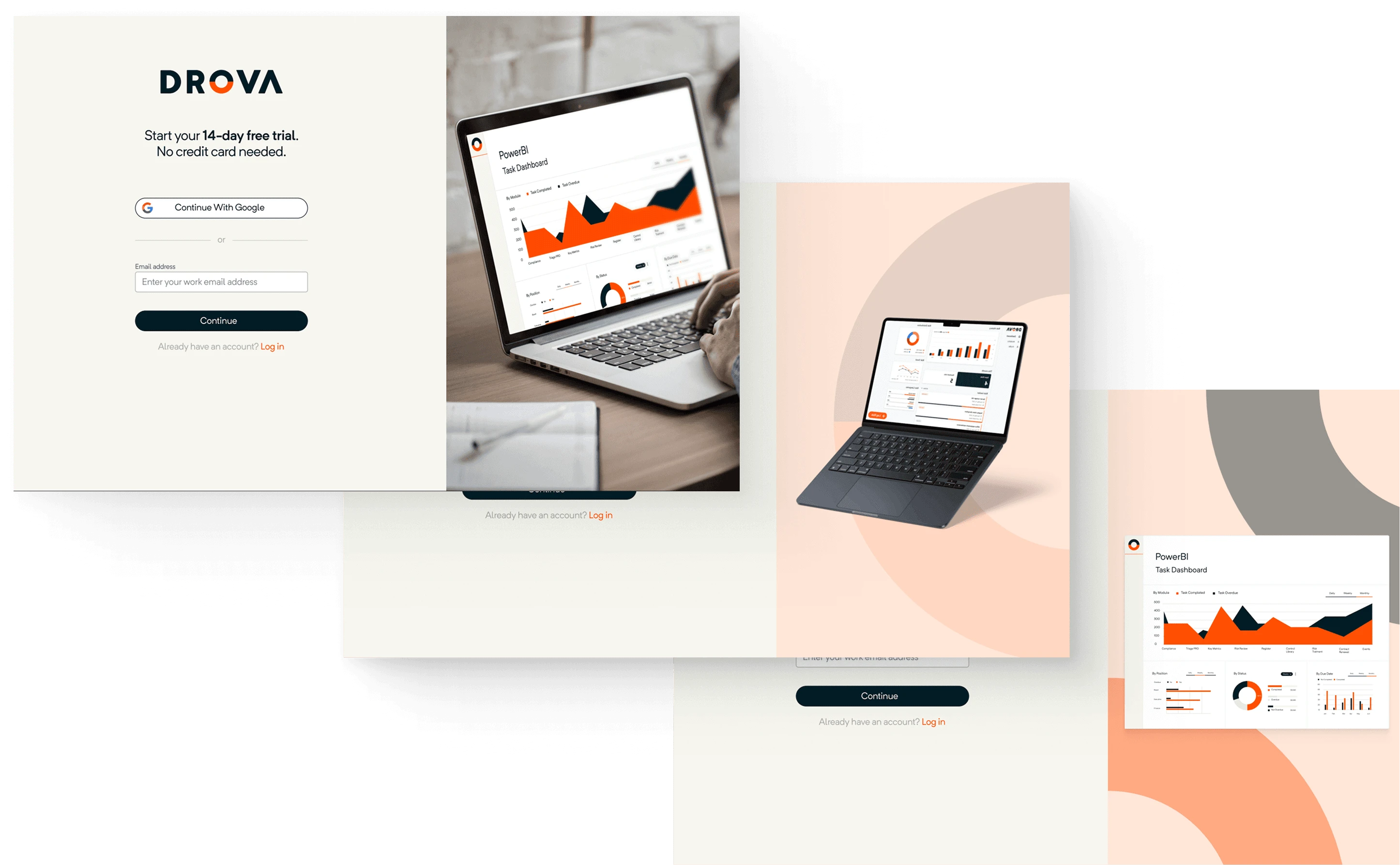 High fidelity wireframes of the sign up flow 